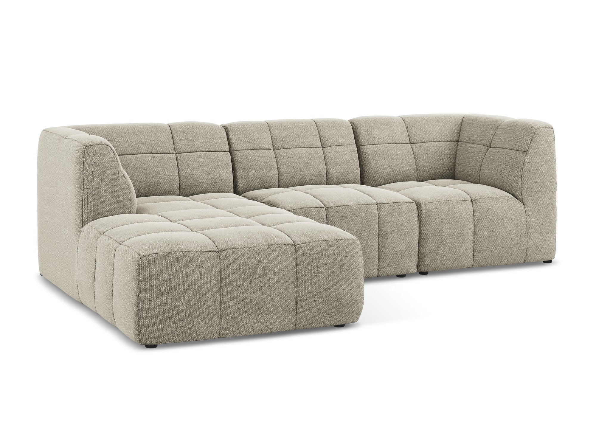Modularer, linksseitiger 3-Sitzer ALOHA taupe Boucle