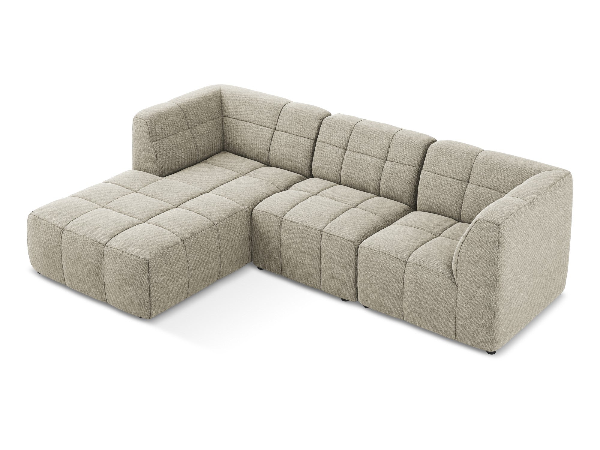 Modularer, linksseitiger 3-Sitzer ALOHA taupe Boucle
