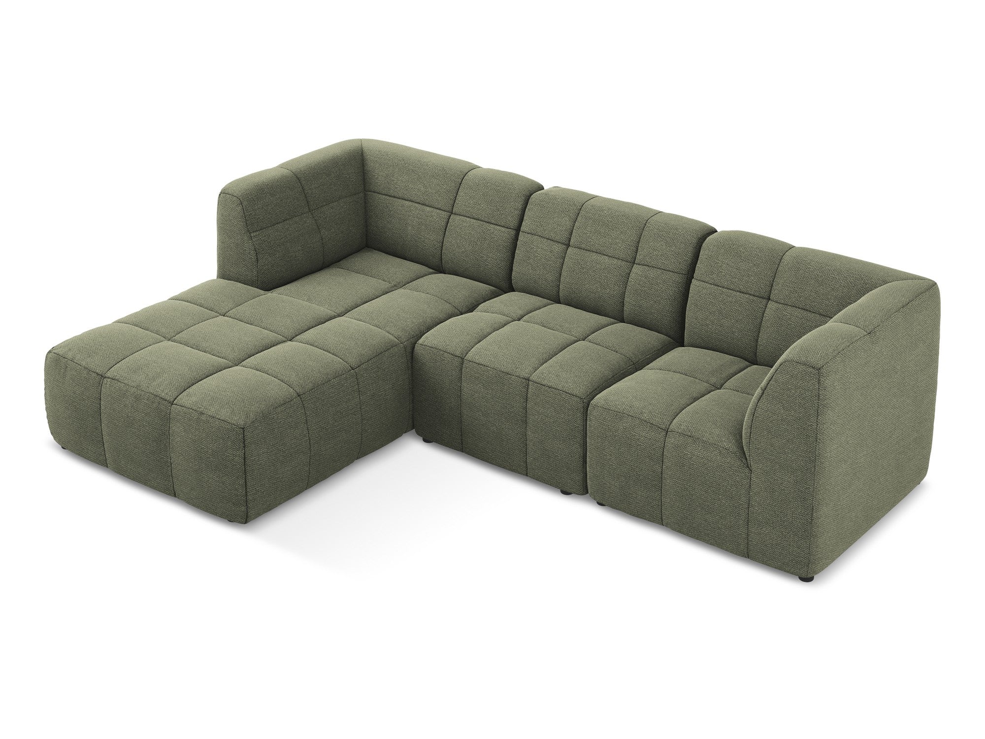 Left-facing modular sofa for 3 people ALOHA olive boucle