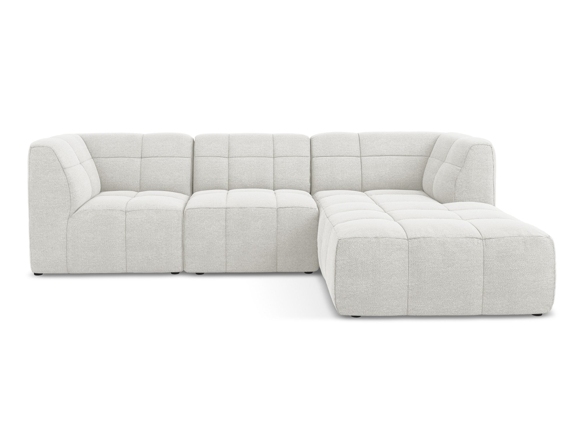 Right-facing modular sofa for 3 people ALOHA white boucle