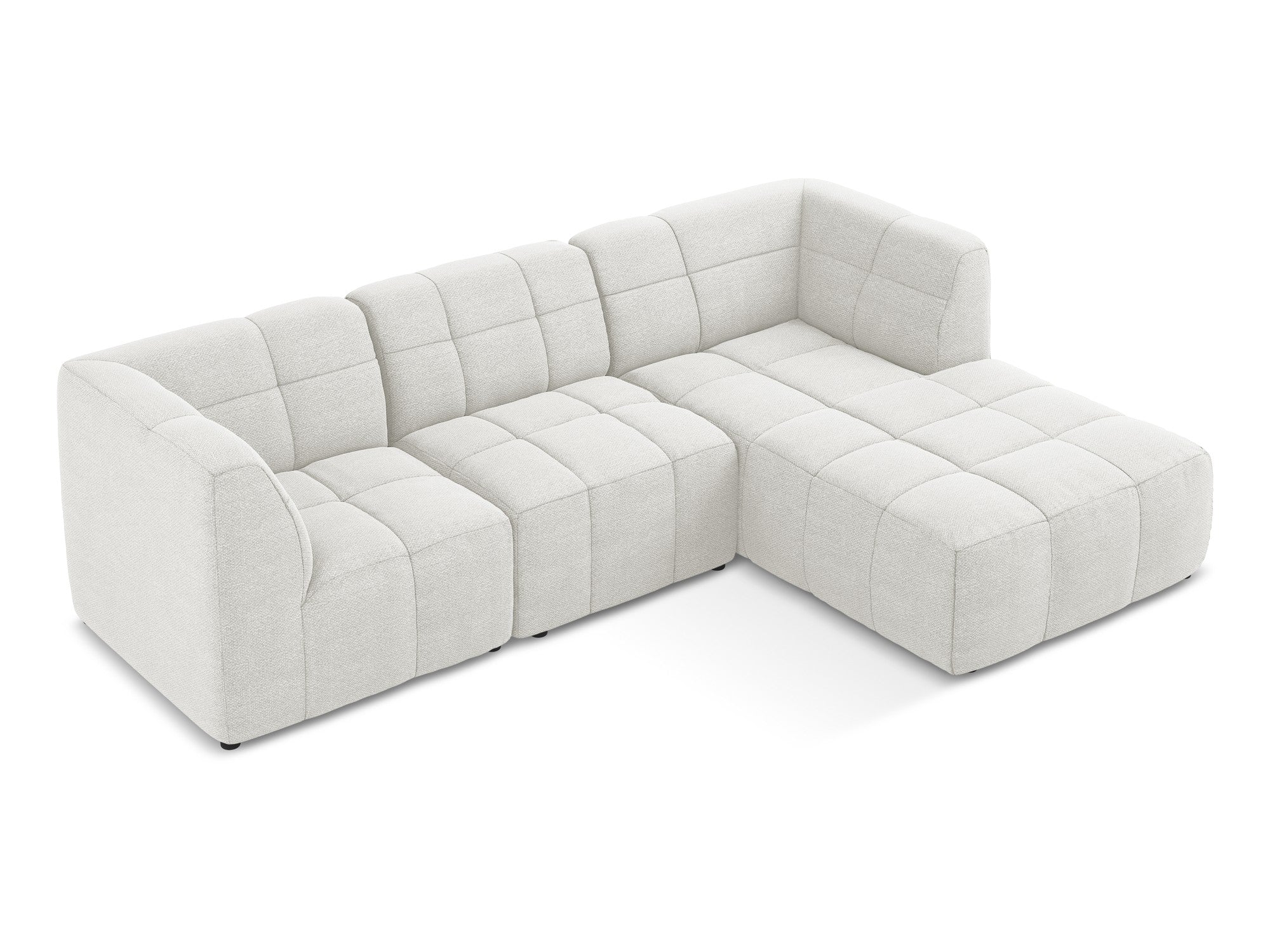 Right-facing modular sofa for 3 people ALOHA white boucle