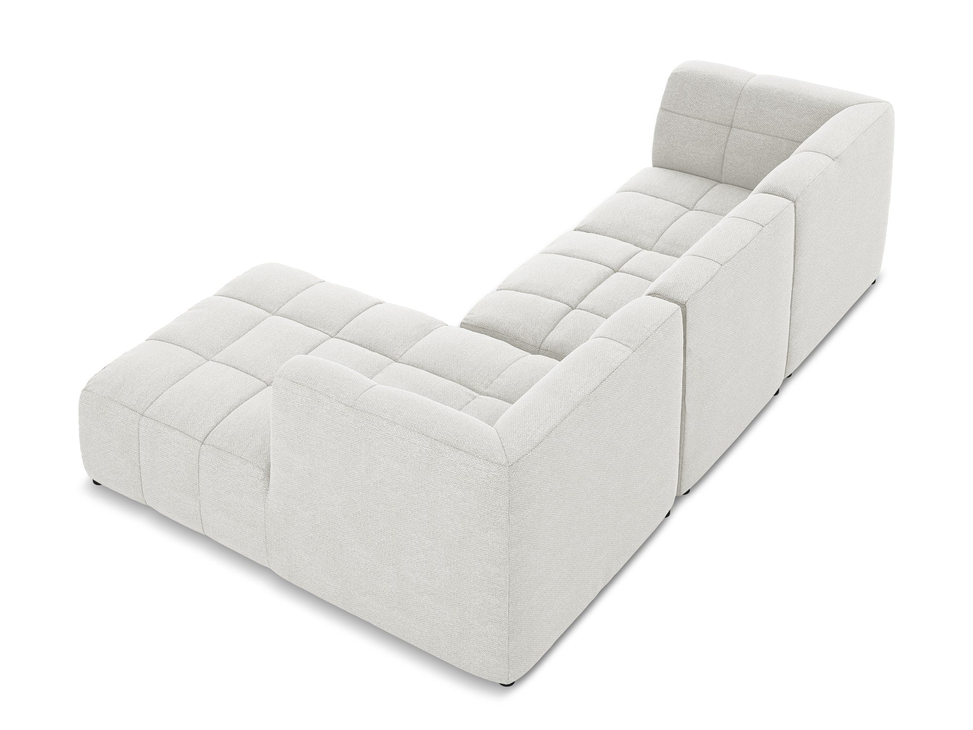 Right-facing modular sofa for 3 people ALOHA white boucle