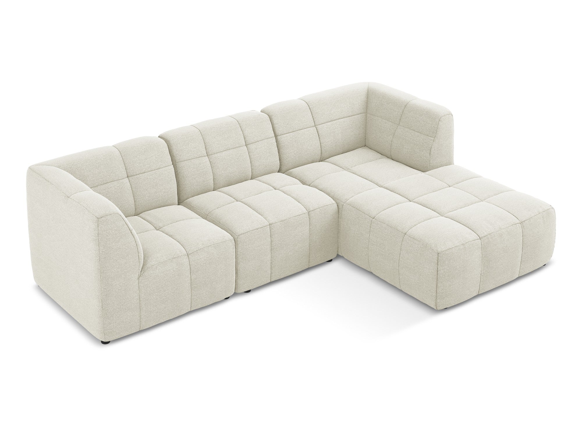 Right-facing modular sofa 3-seater ALOHA sand boucle