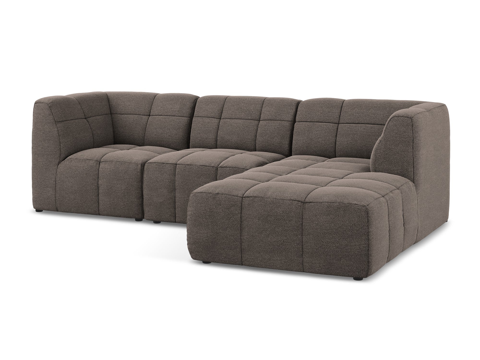 Right-facing modular sofa ALOHA chocolate boucle