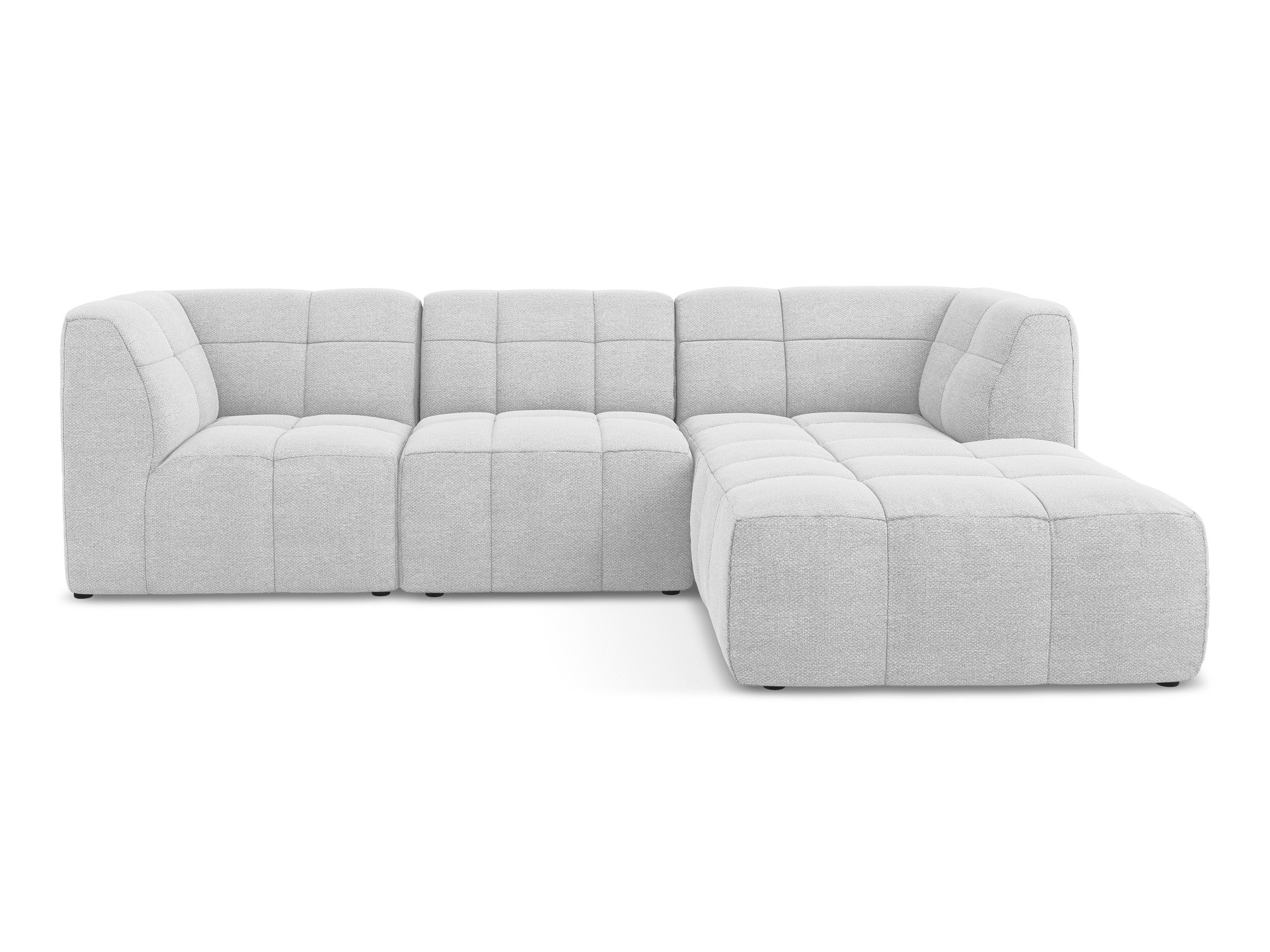 Right-facing modular sofa for 3 people ALOHA silver boucle