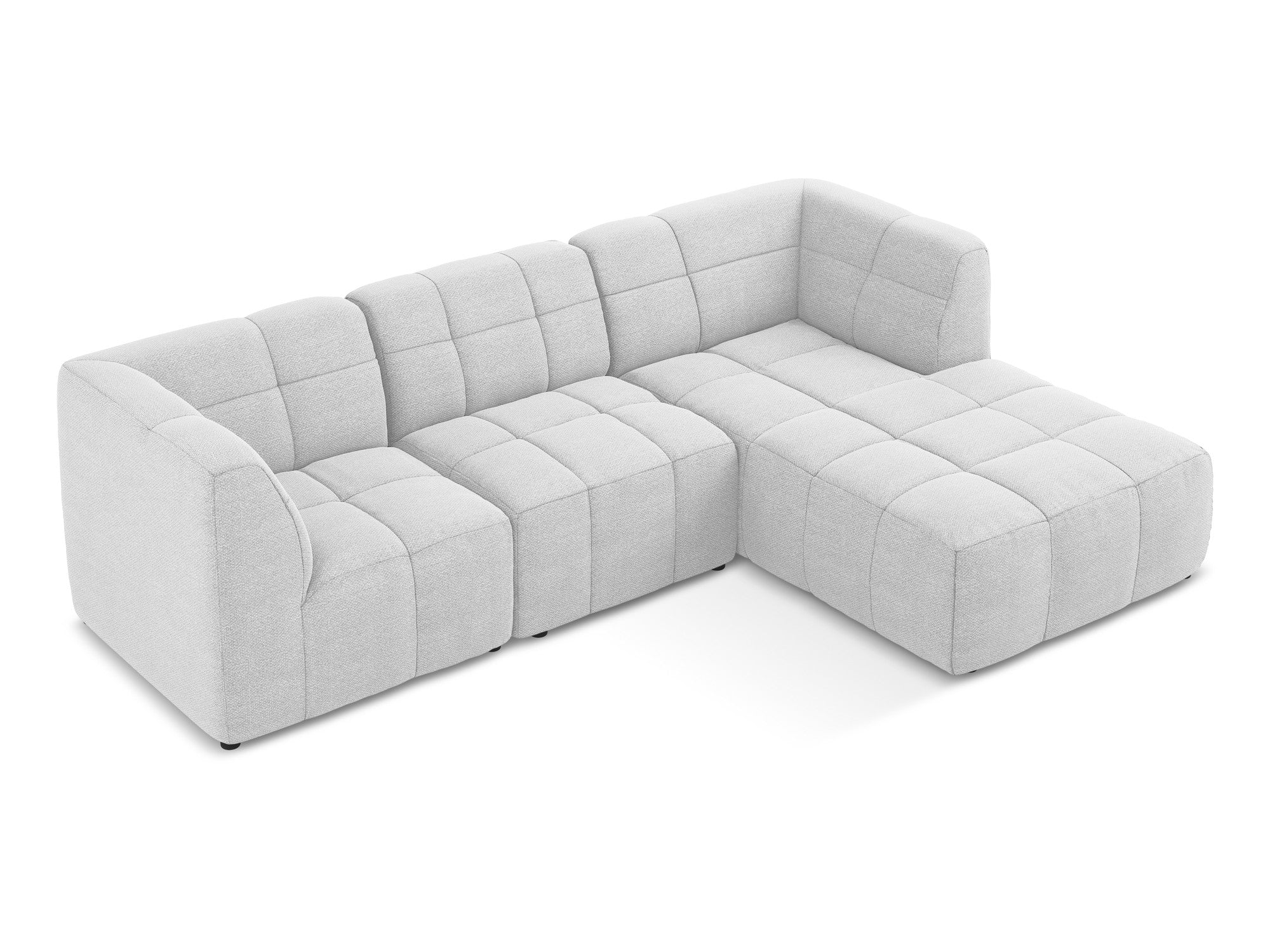 Right-facing modular sofa for 3 people ALOHA silver boucle