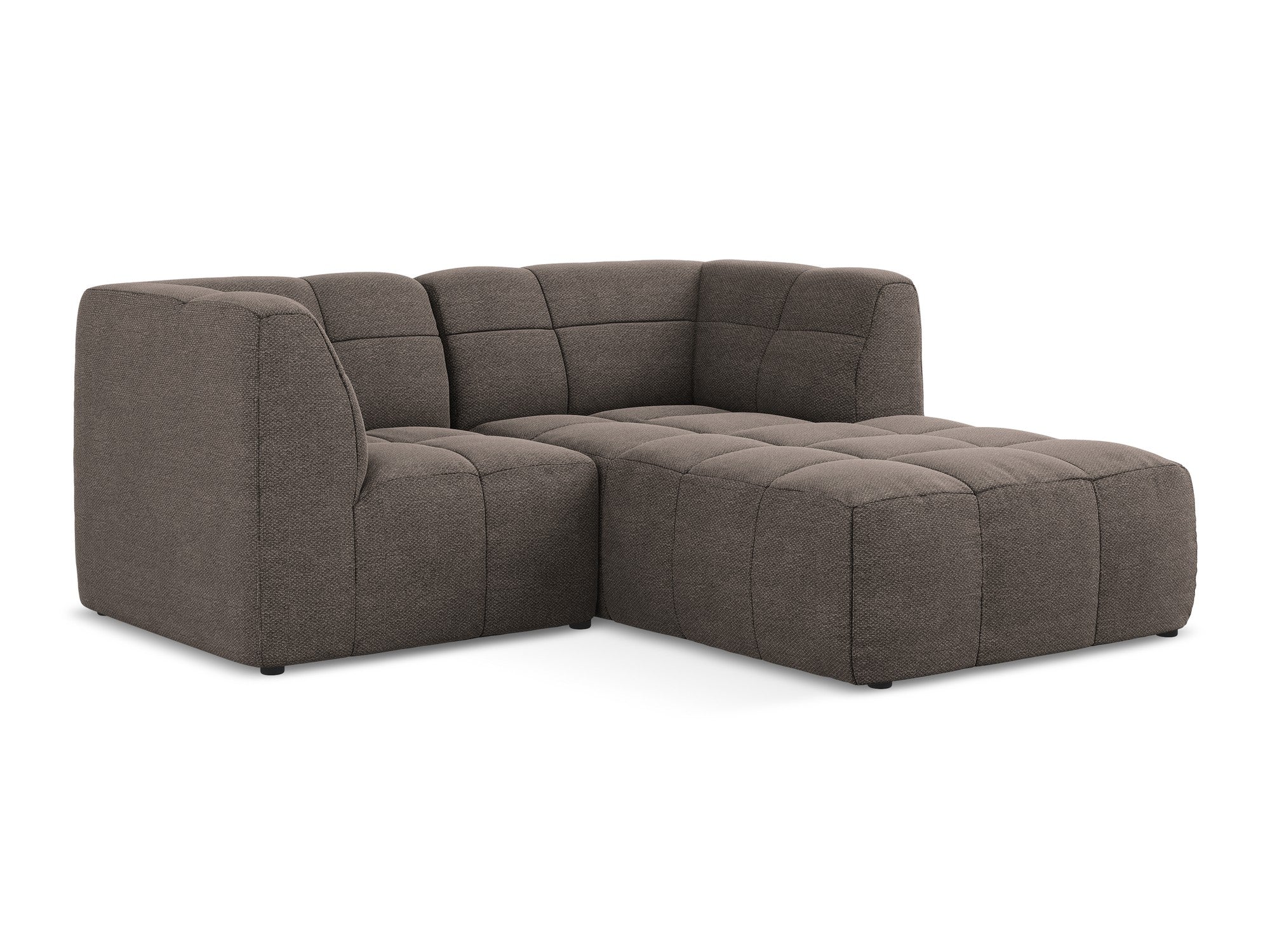 Right-facing modular 2-seater sofa ALOHA chocolate boucle