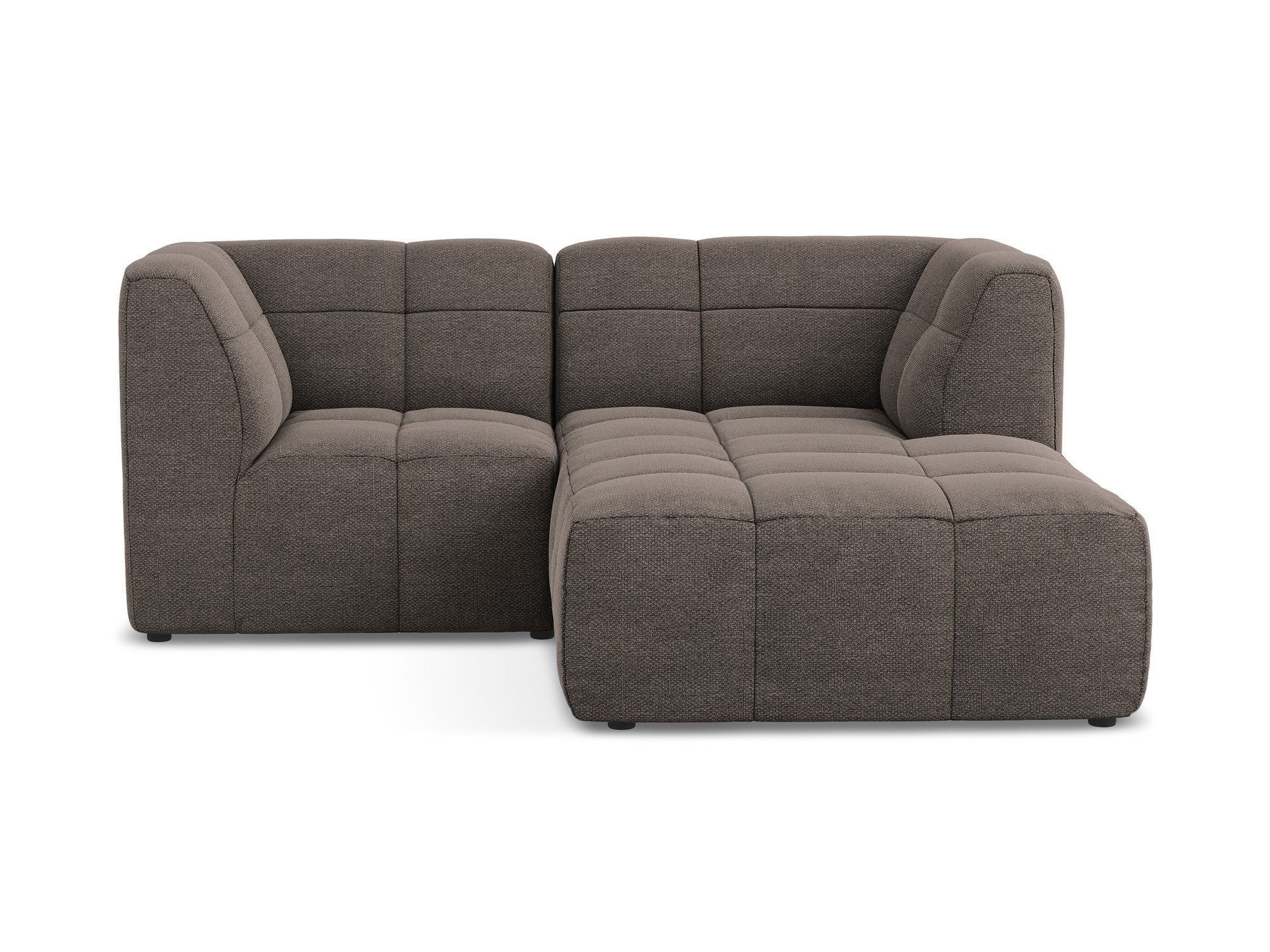 Right-facing modular 2-seater sofa ALOHA chocolate boucle