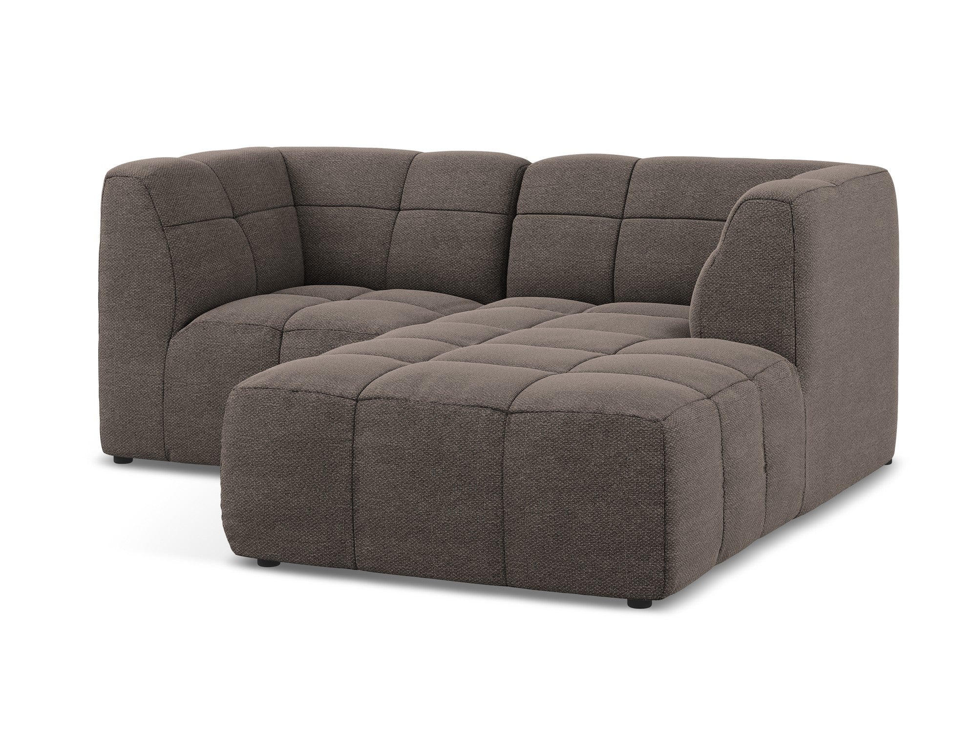 Right-facing modular 2-seater sofa ALOHA chocolate boucle