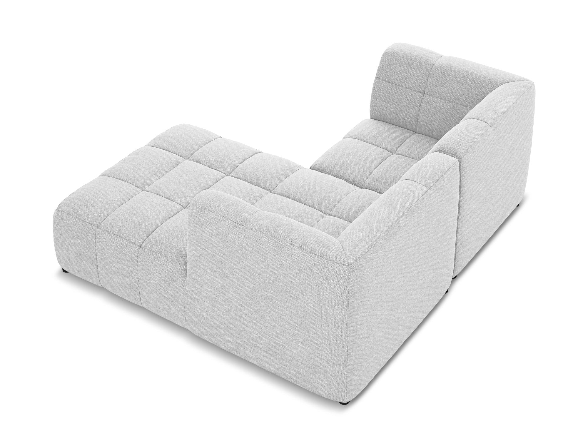 Right-facing modular sofa for 2 people ALOHA silver boucle