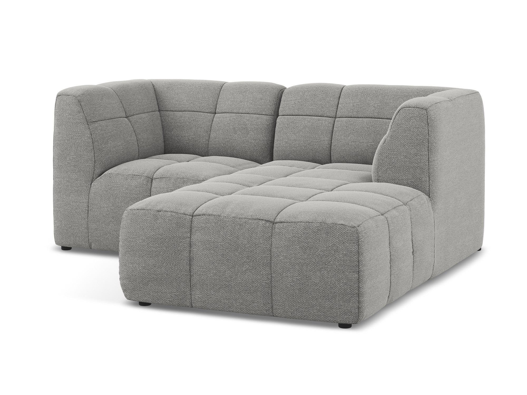 Right-facing modular sofa for 2 people ALOHA light gray boucle
