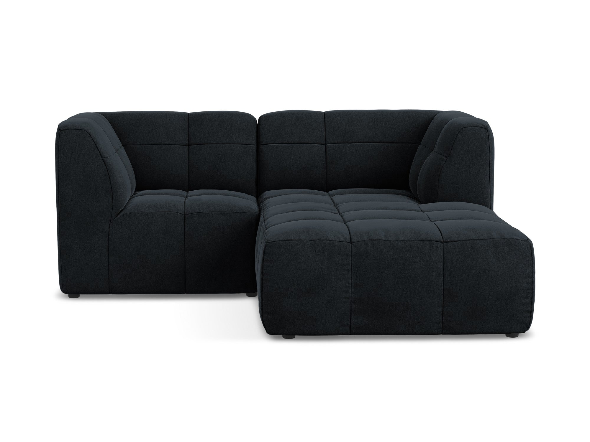 Right-facing velvet modular sofa for 2 people ALOHA in royal blue