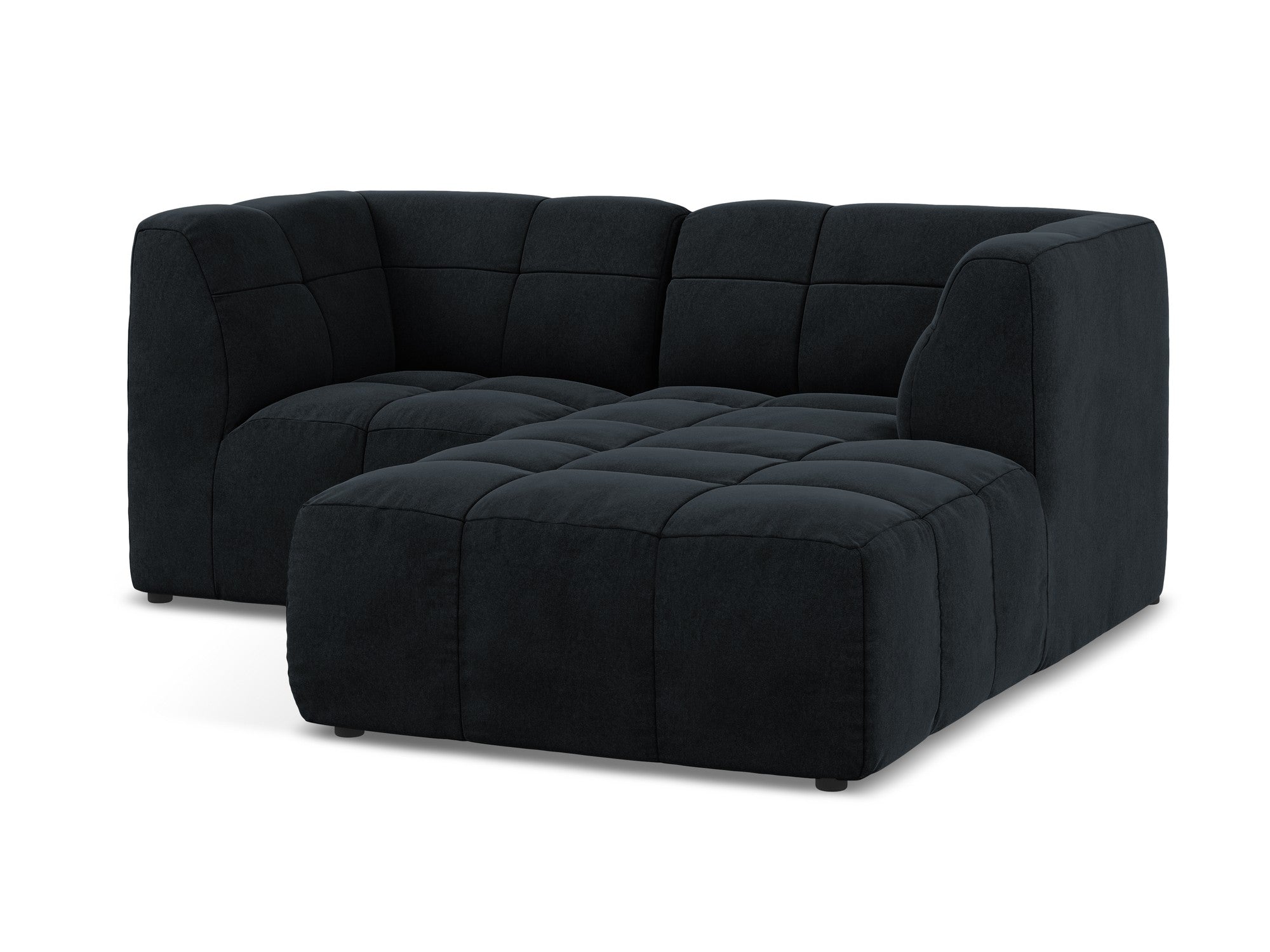 Right-facing velvet modular sofa for 2 people ALOHA in royal blue
