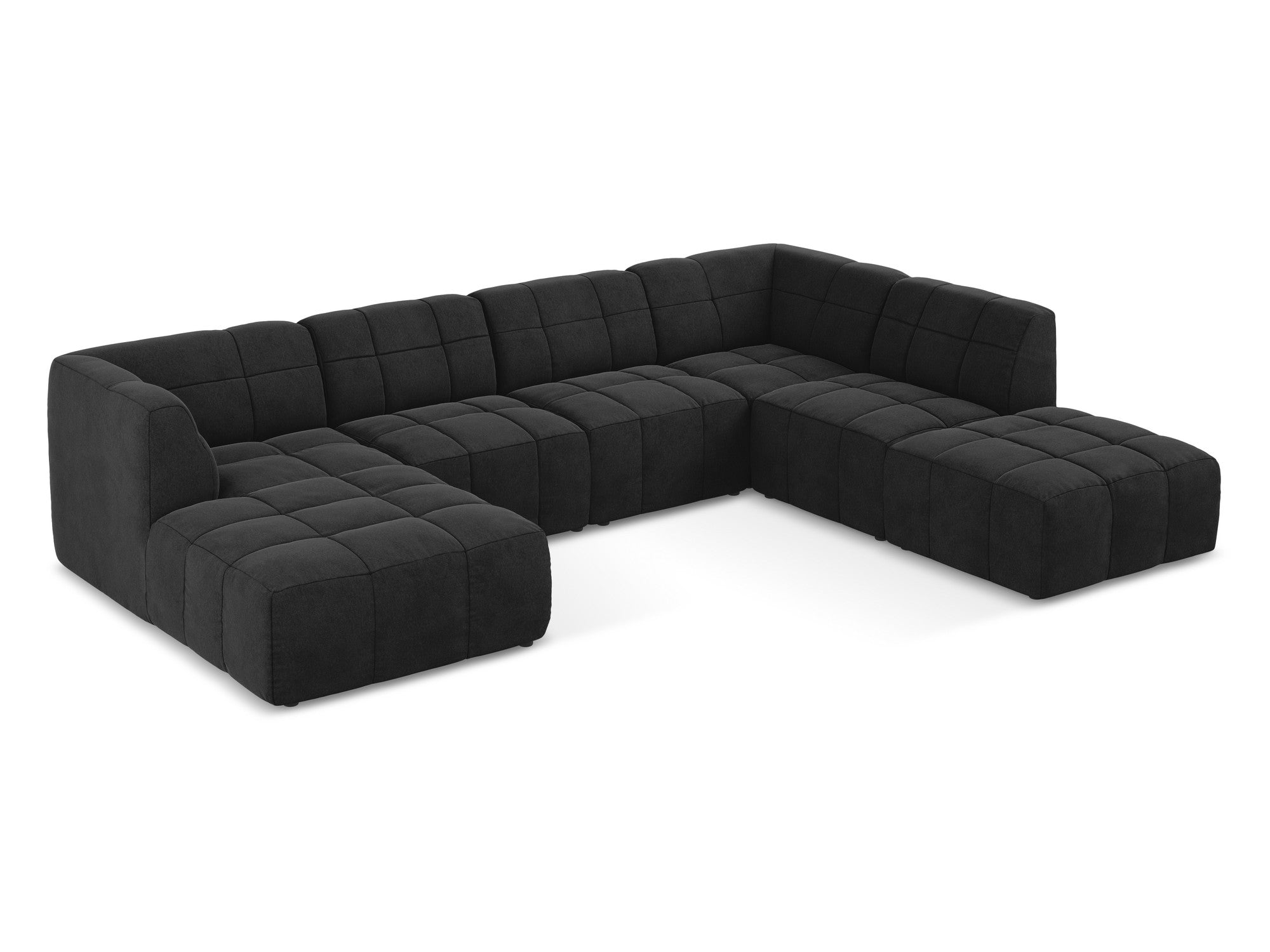 Modularer, panoramischer Samt-Ecksofa ALOHA schwarz