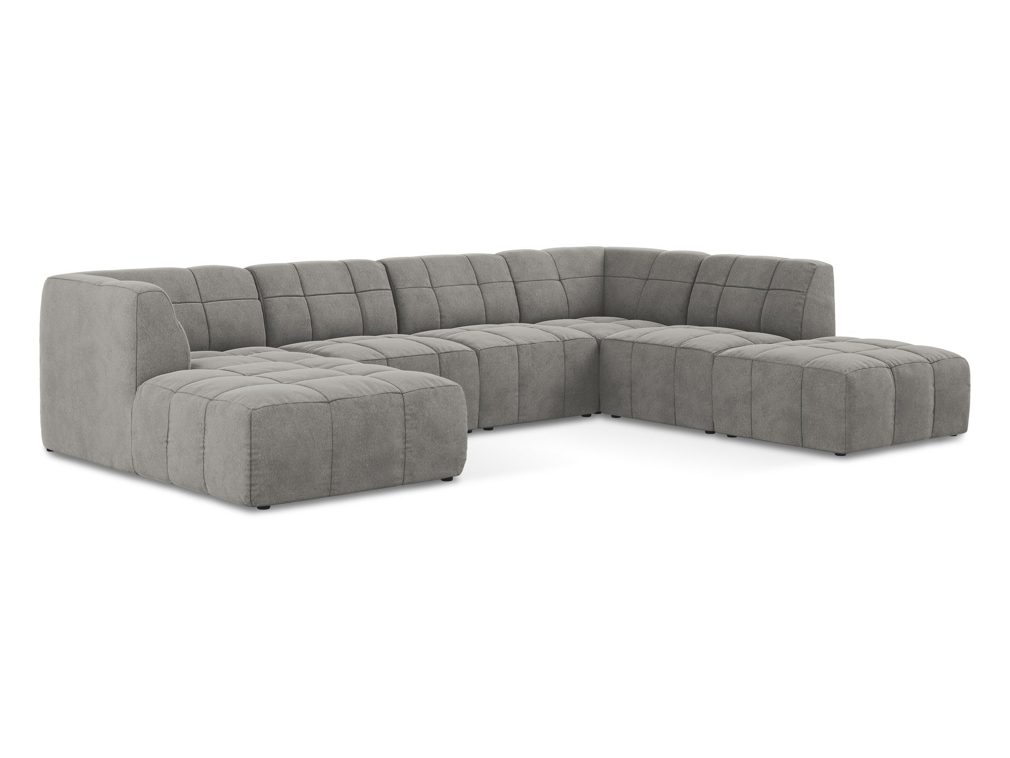 Modularer panoramischer Samt-Ecksofa ALOHA grau