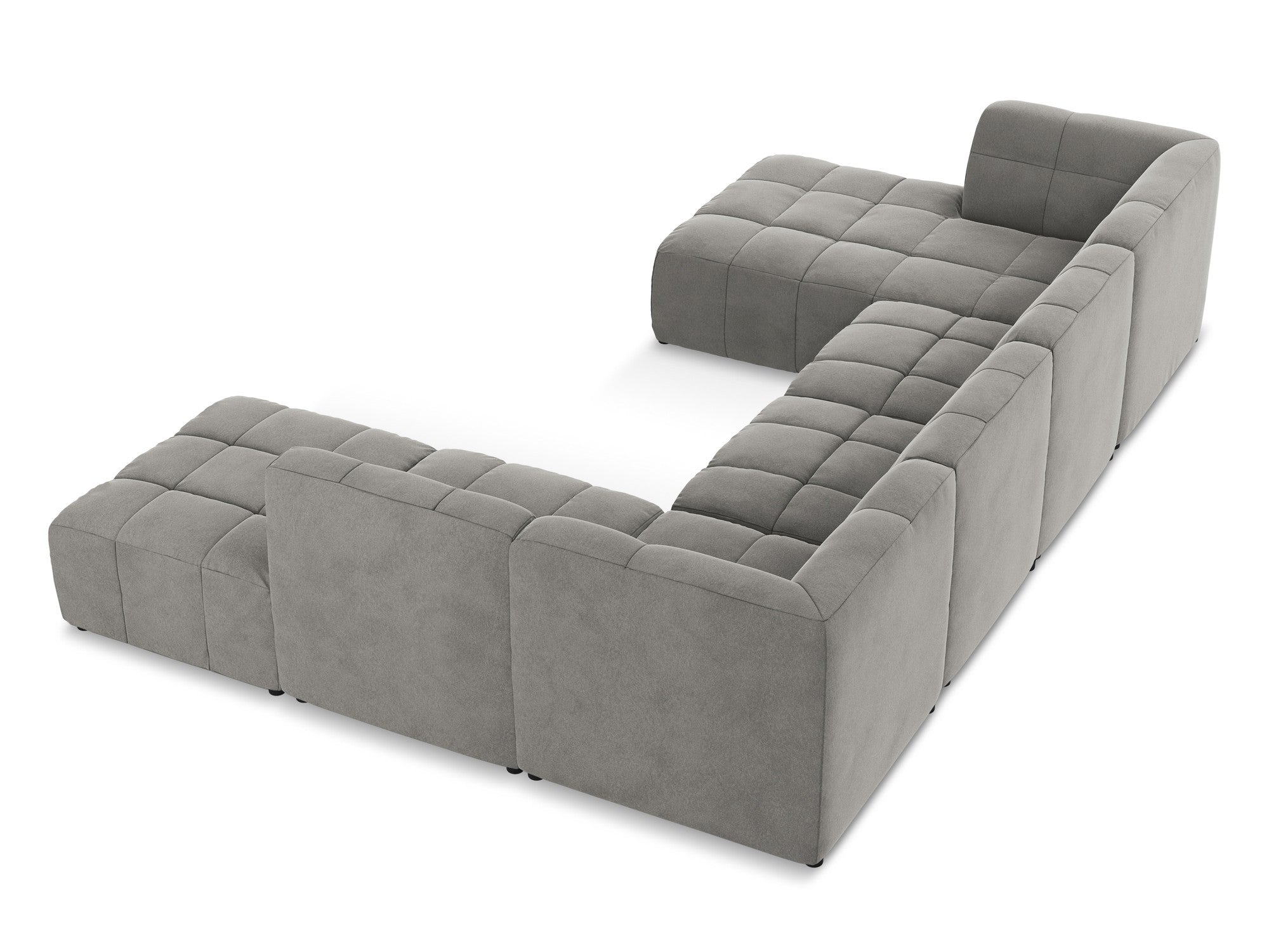 Modularer panoramischer Samt-Ecksofa ALOHA grau