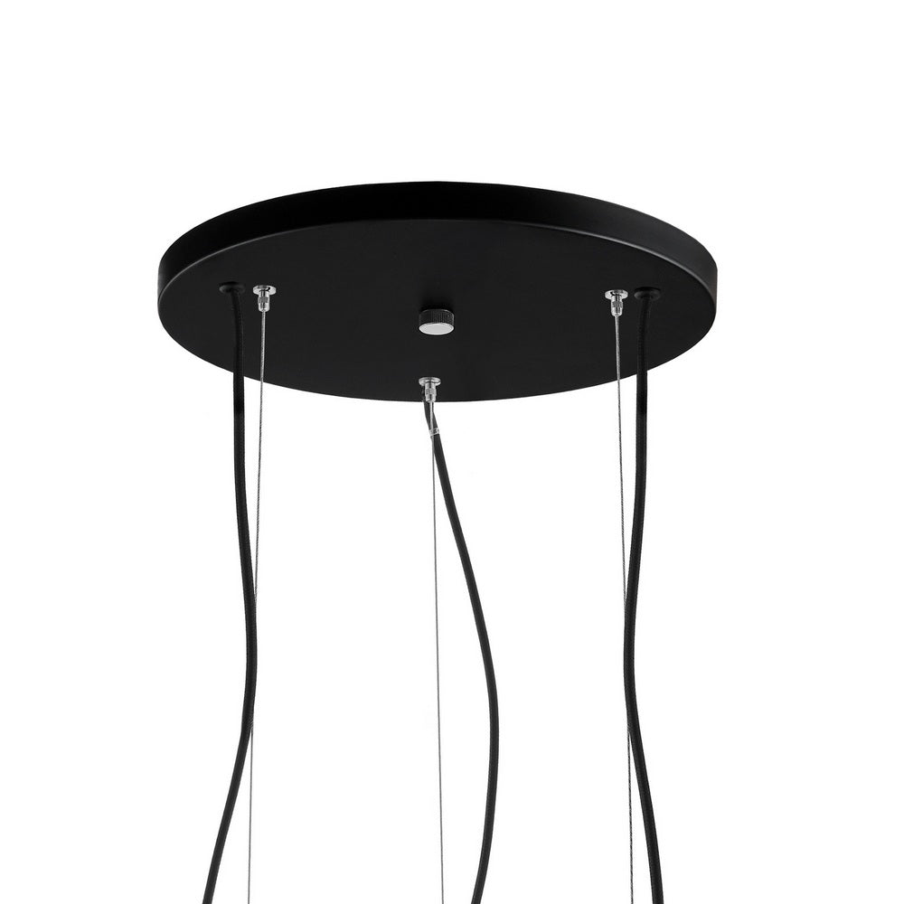 Lampa sufitowa ALUR 2 mleczne szkło z czarnym wykończeniem