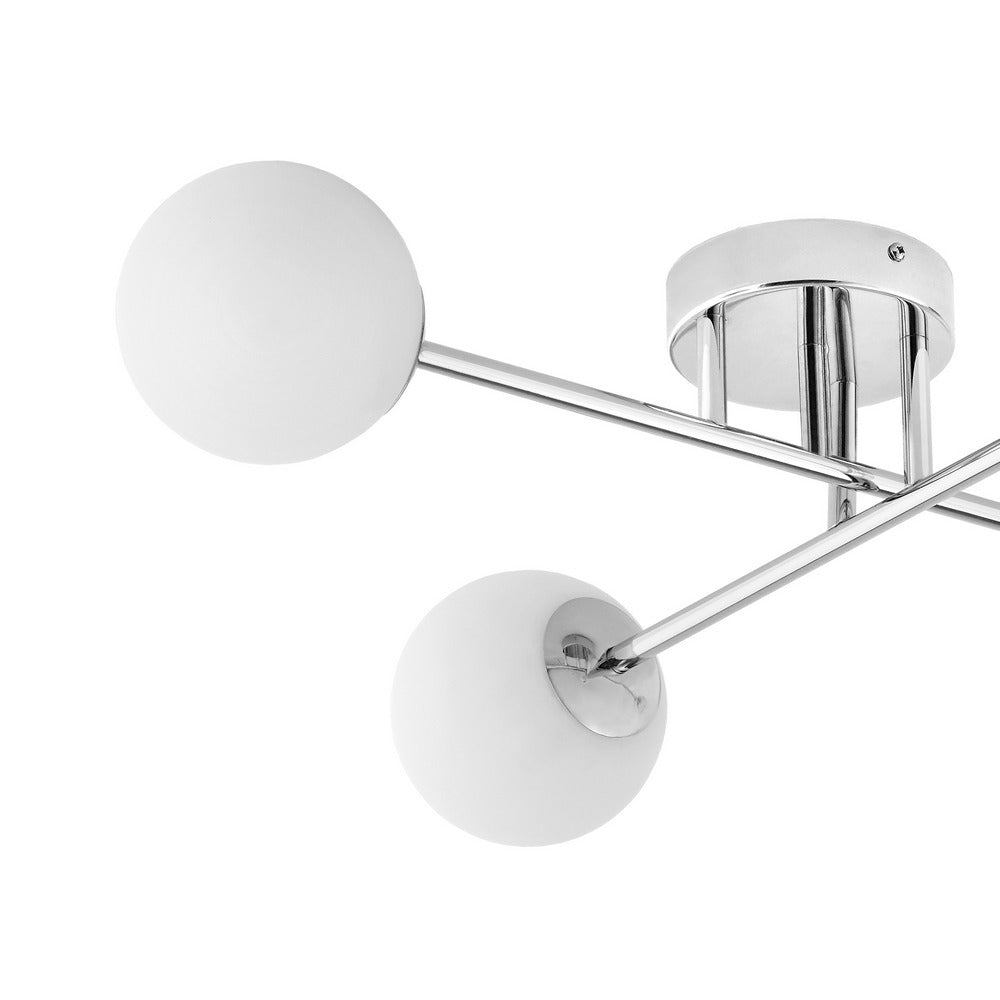 Lampa sufitowa ASTRA 4 chrom z białym kloszem