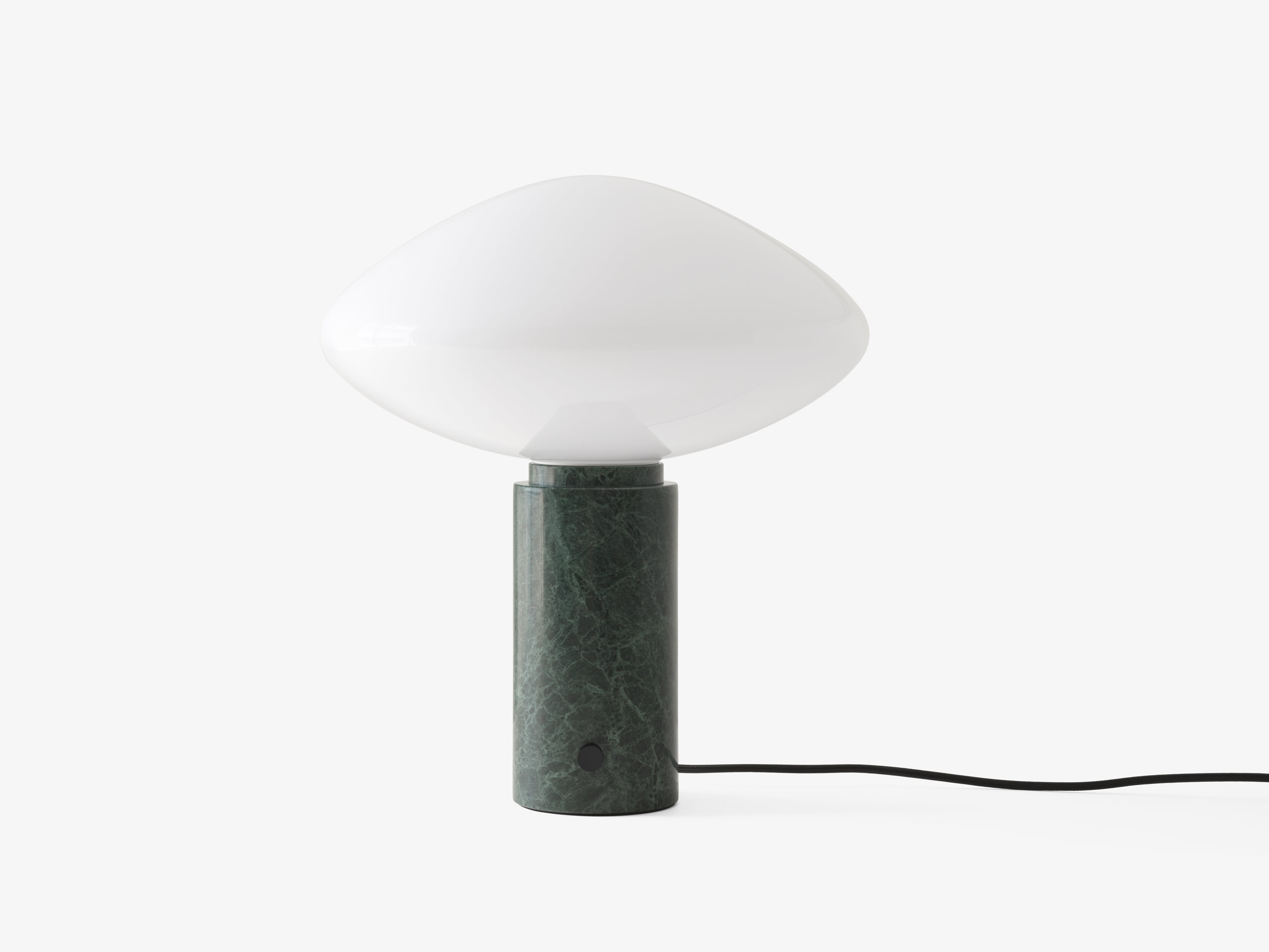 Lampa stołowa MIST AP17 szklany klosz z zieloną marmurową podstawą