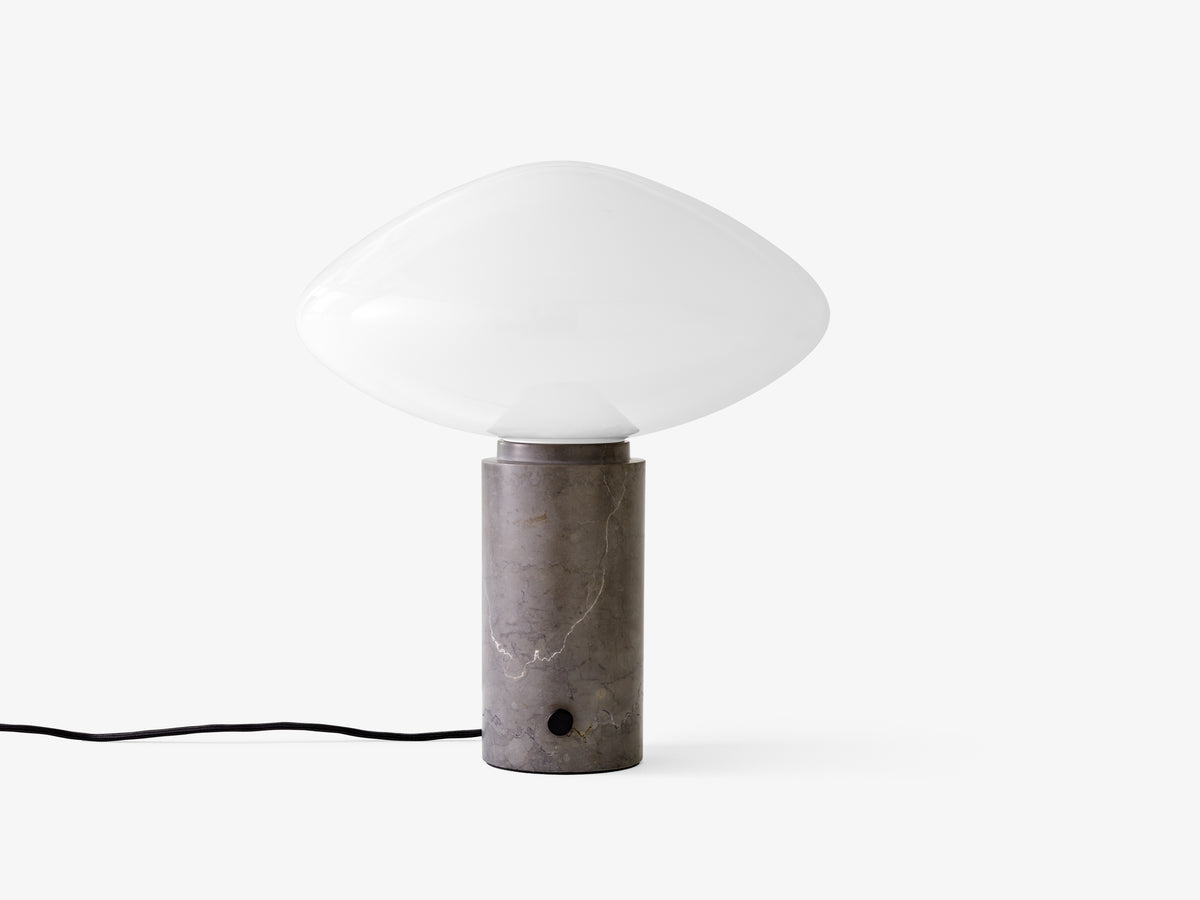 Lampa stołowa MIST AP17 szklany klosz z szarą marmurową podstawą