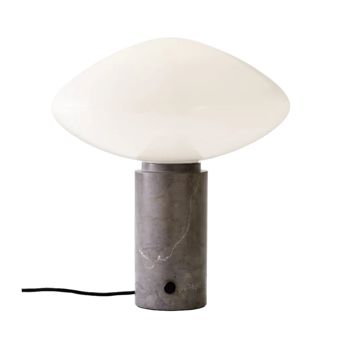 Lampa stołowa MIST AP17 szklany klosz z szarą marmurową podstawą