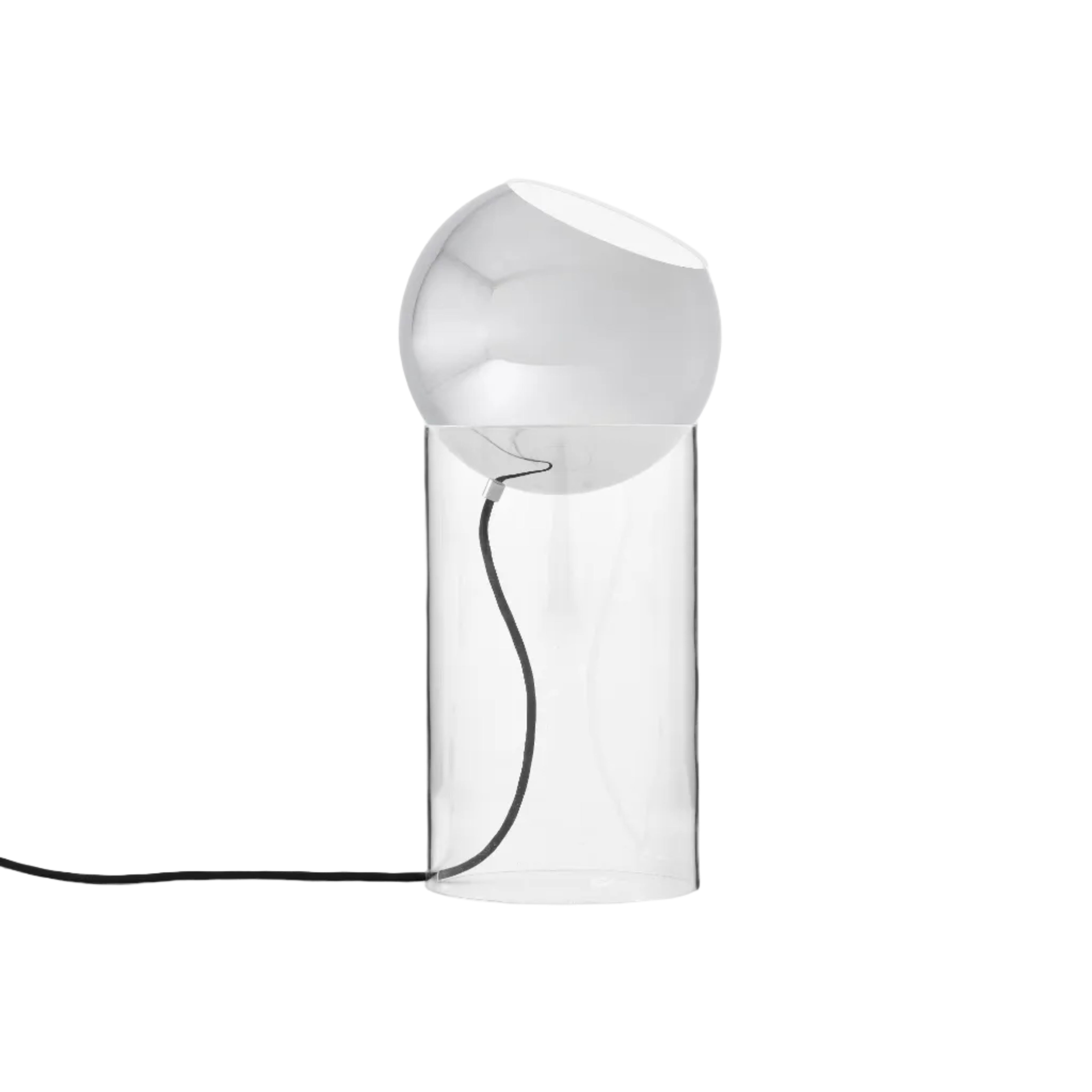 Lampa stołowa TOPAN chromowany klosz z transparentną podstawą