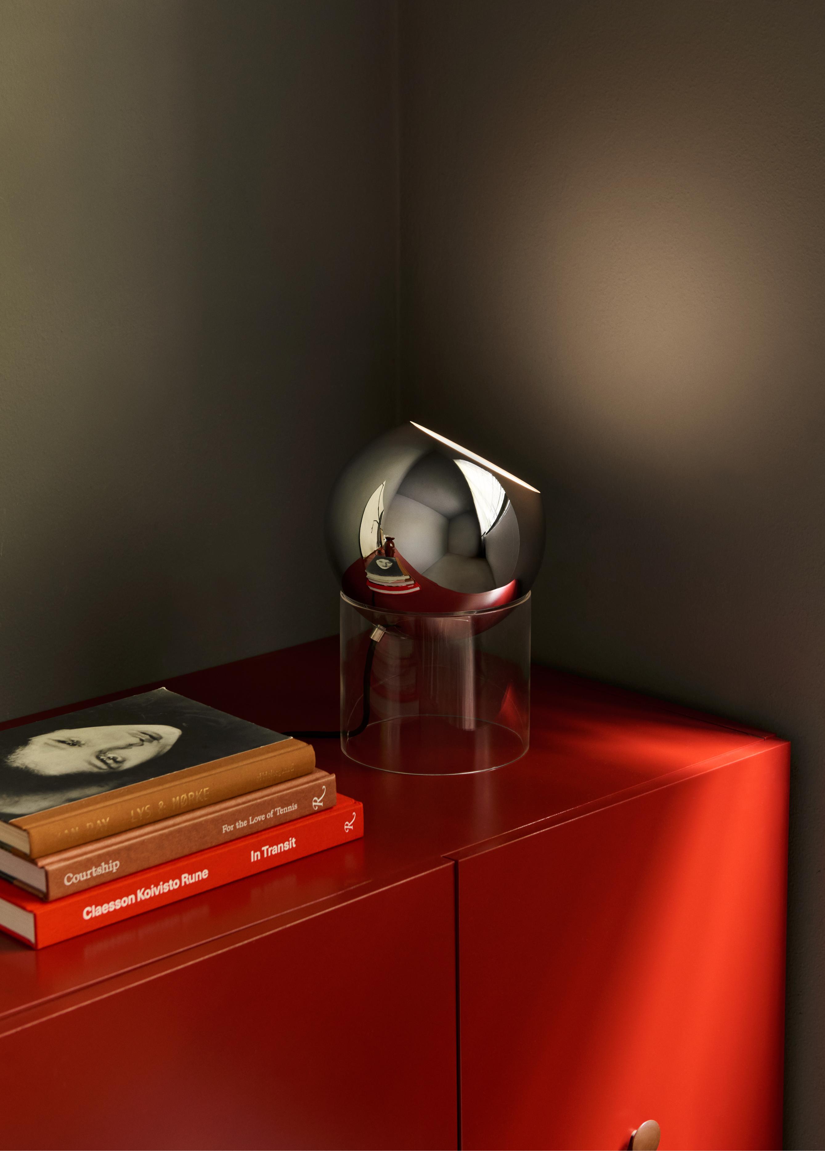 Lampa stołowa TOPAN VP13 chromowany klosz z transparentną podstawą