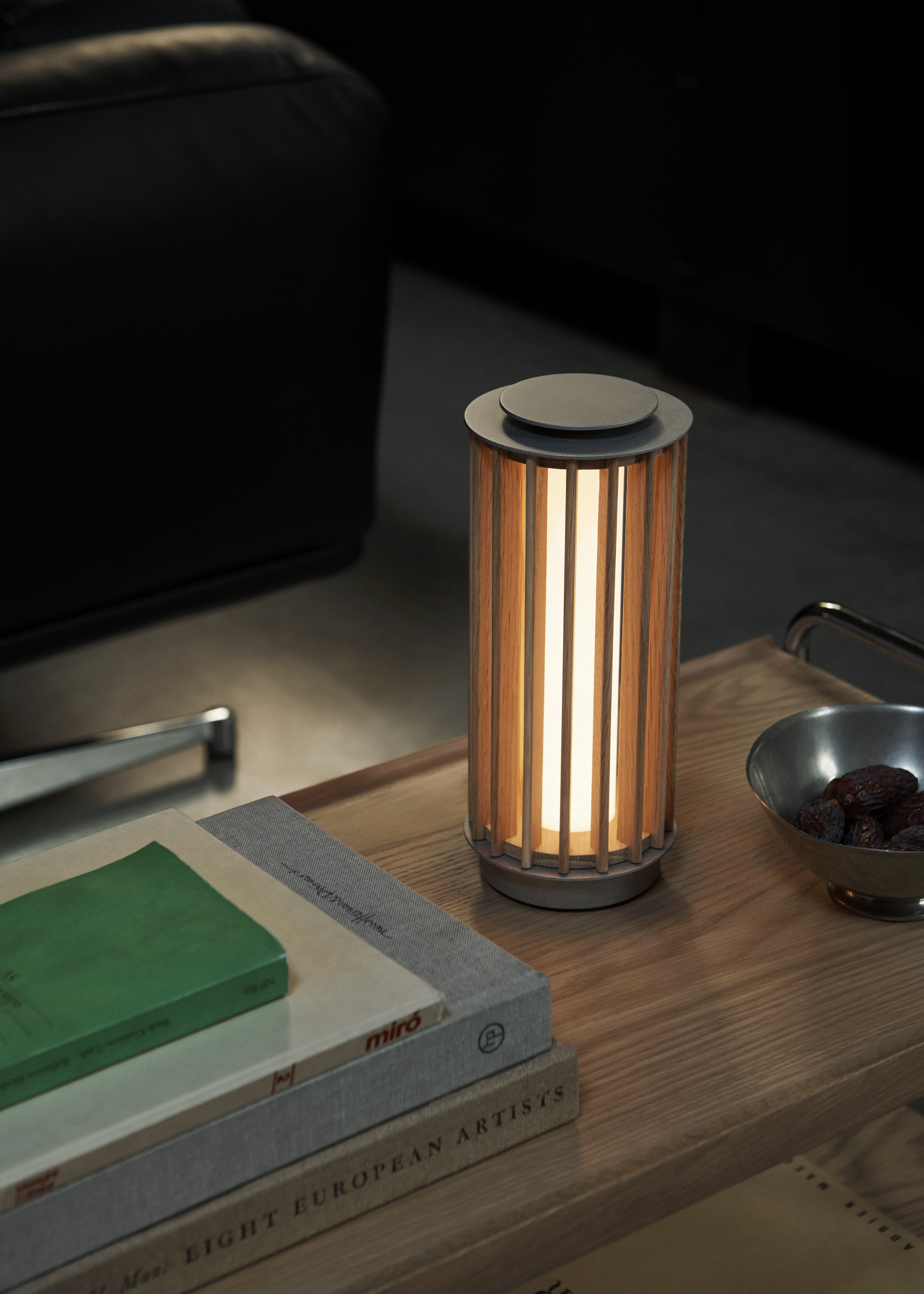 Lampa przenośna NUMBRA TY3 aluminium z drewnem dębowym