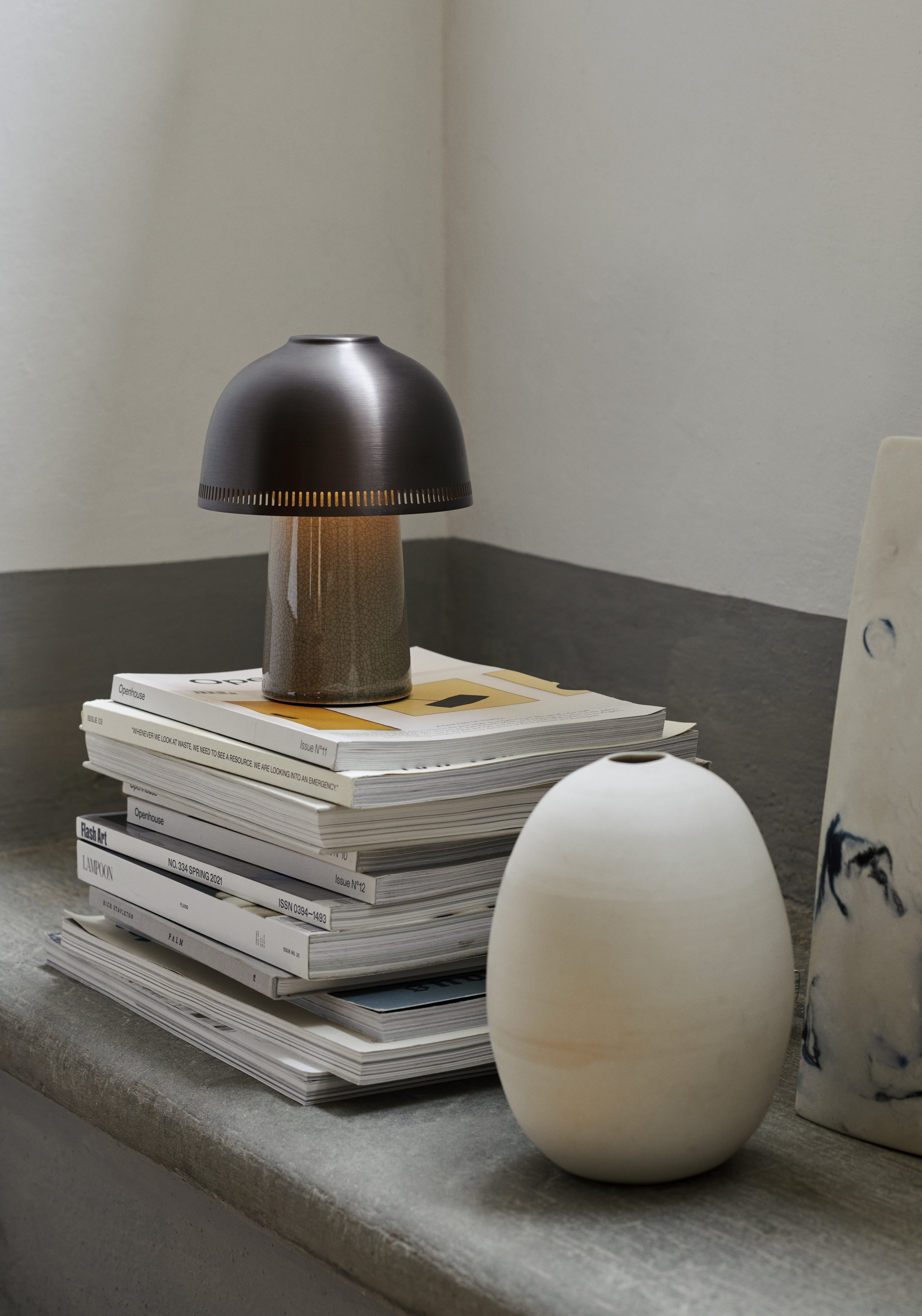 Lampa przenośna RAKU SH8 brązowy klosz z beżową podstawą