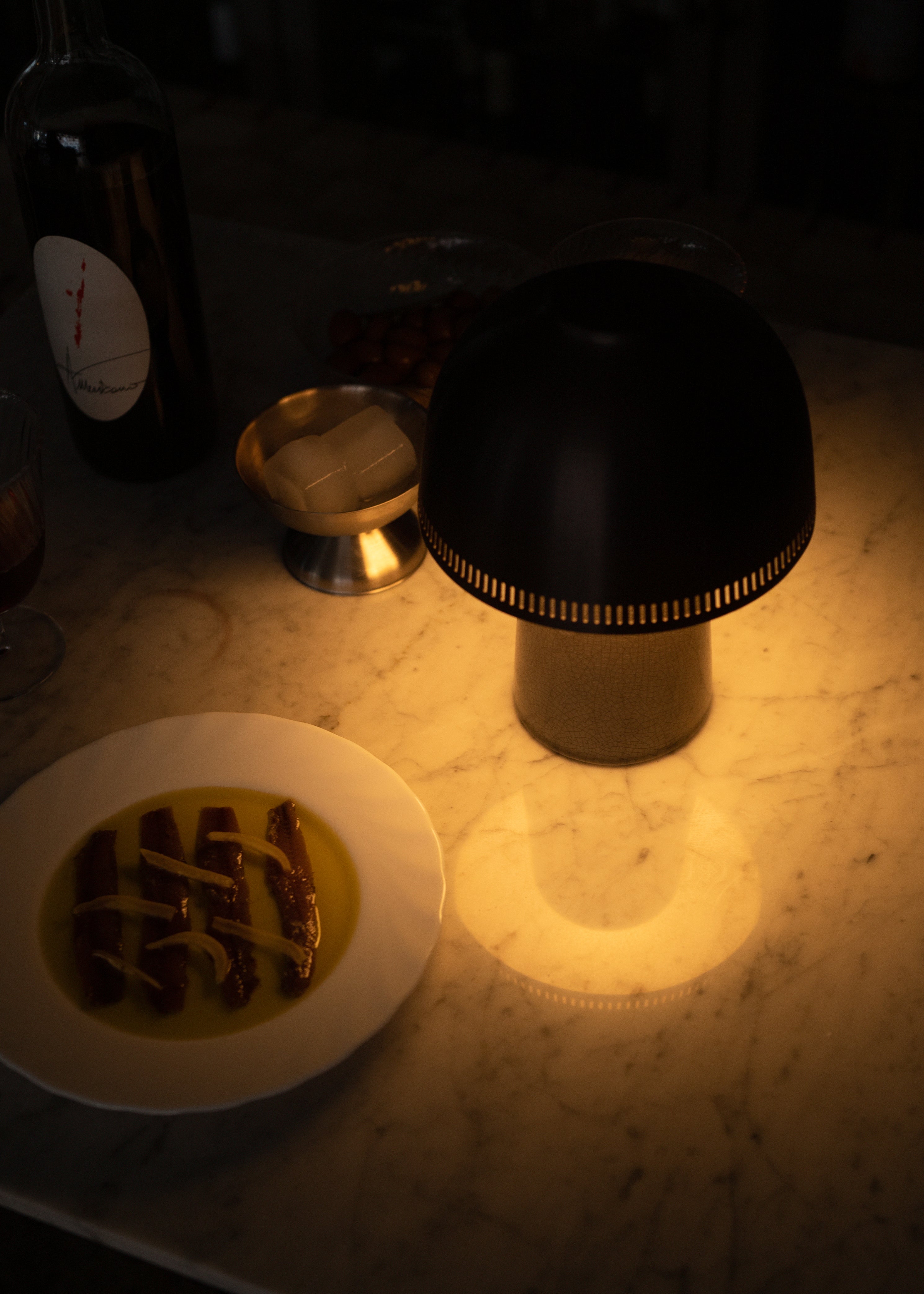 Lampa przenośna RAKU SH8 brązowy klosz z beżową podstawą
