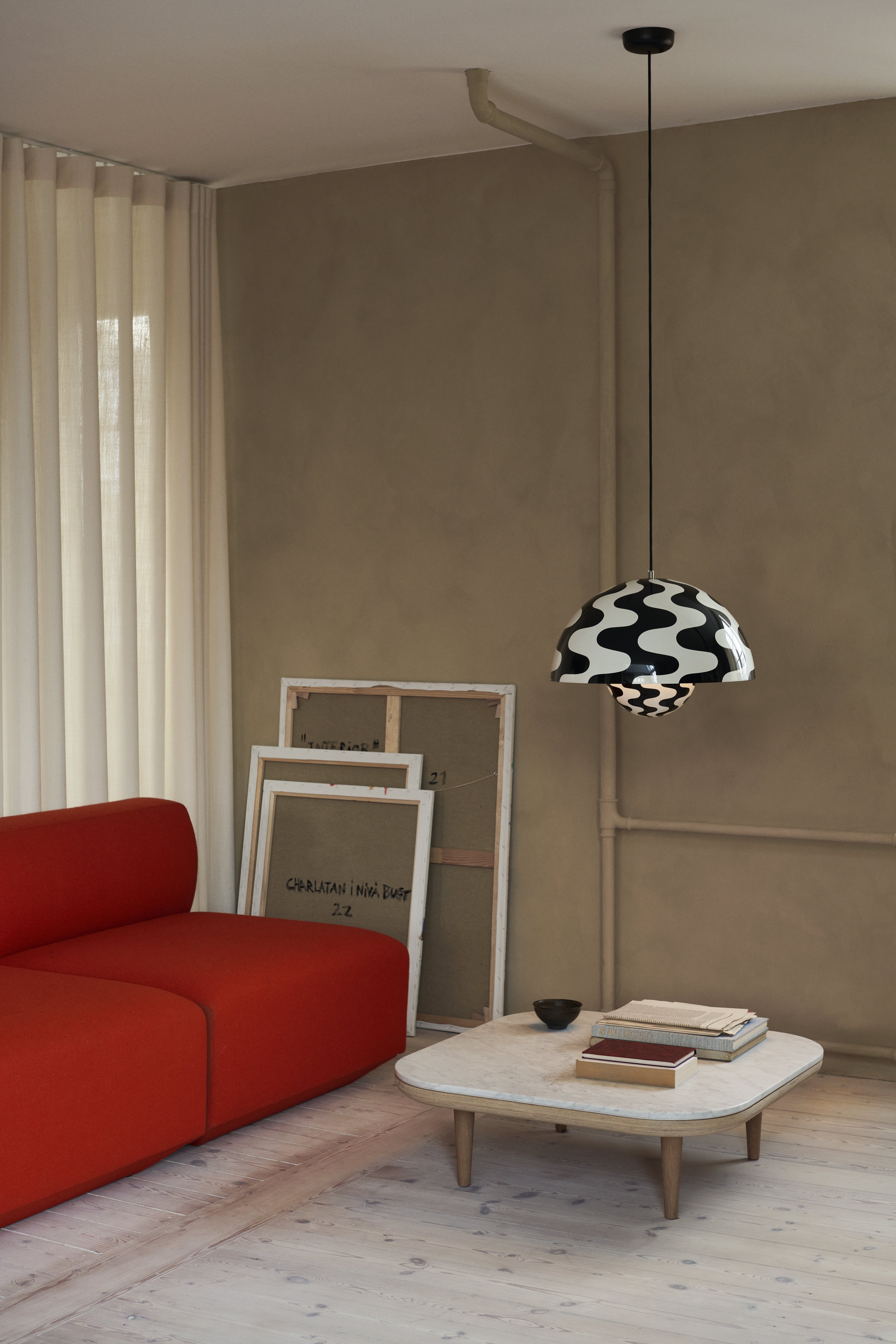 Lampa wisząca FLOWERPOT VP2 biało-czarny wzór