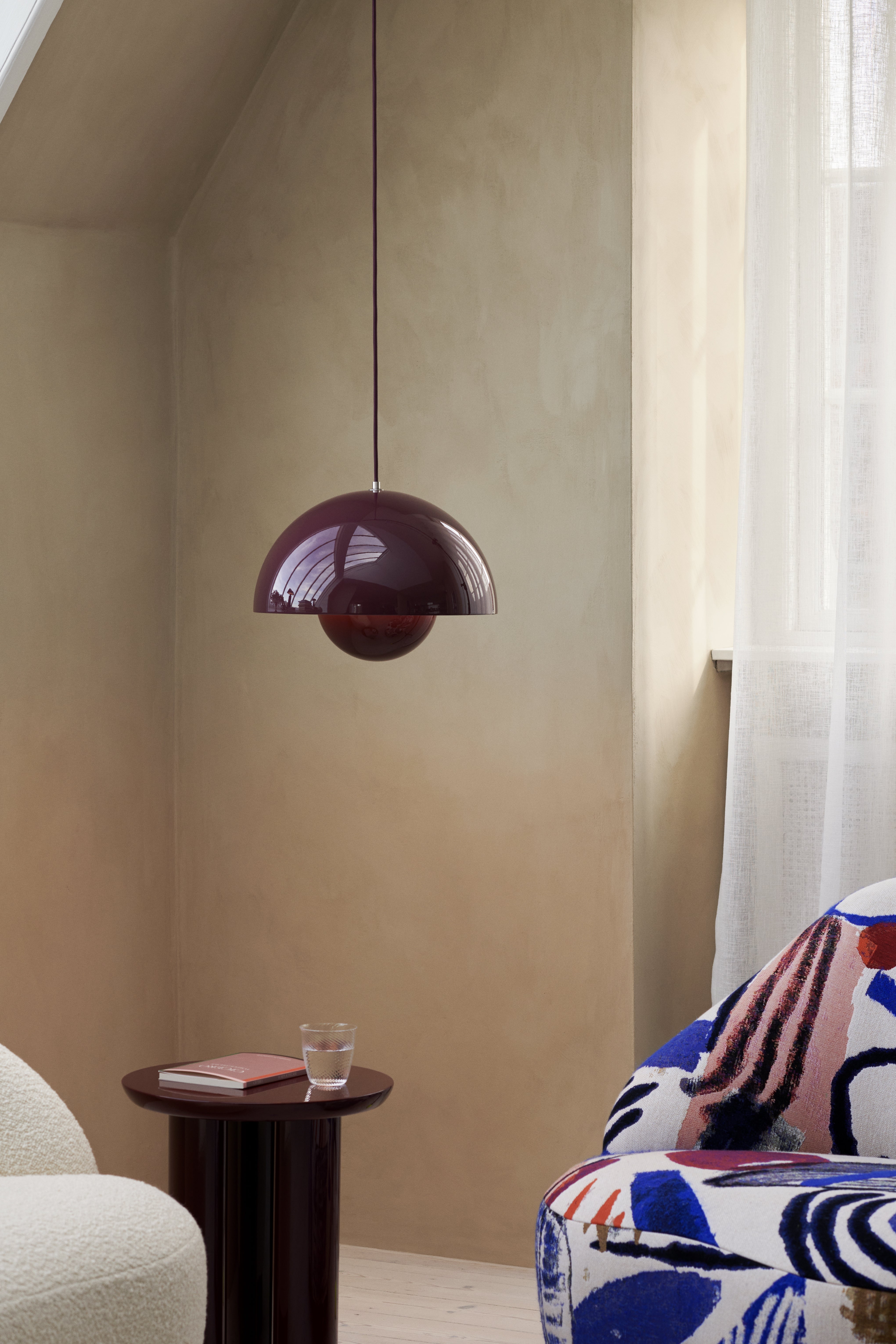 Lampa wisząca FLOWERPOT winny czerwony