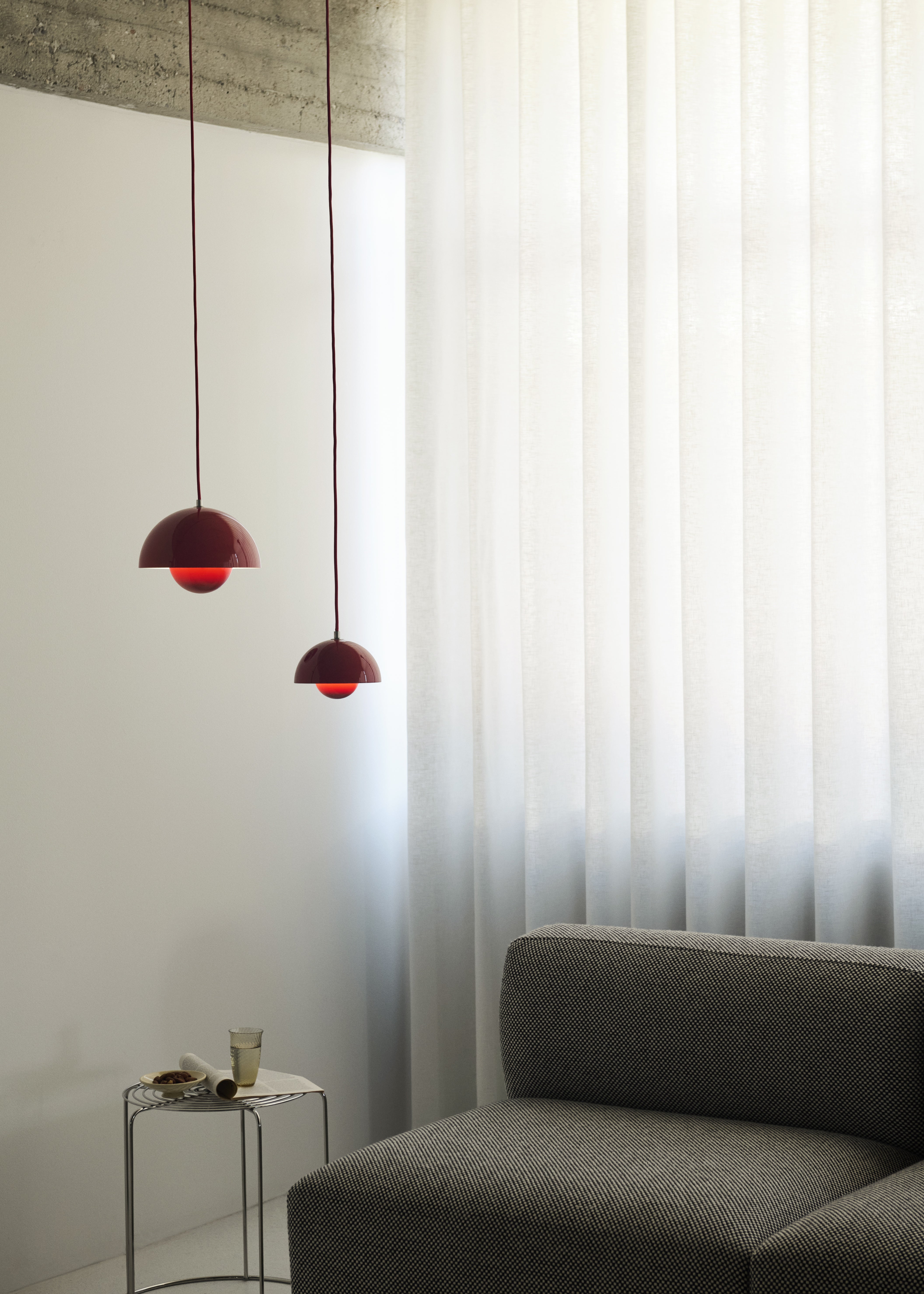 Lampa wisząca FLOWERPOT winny czerwony