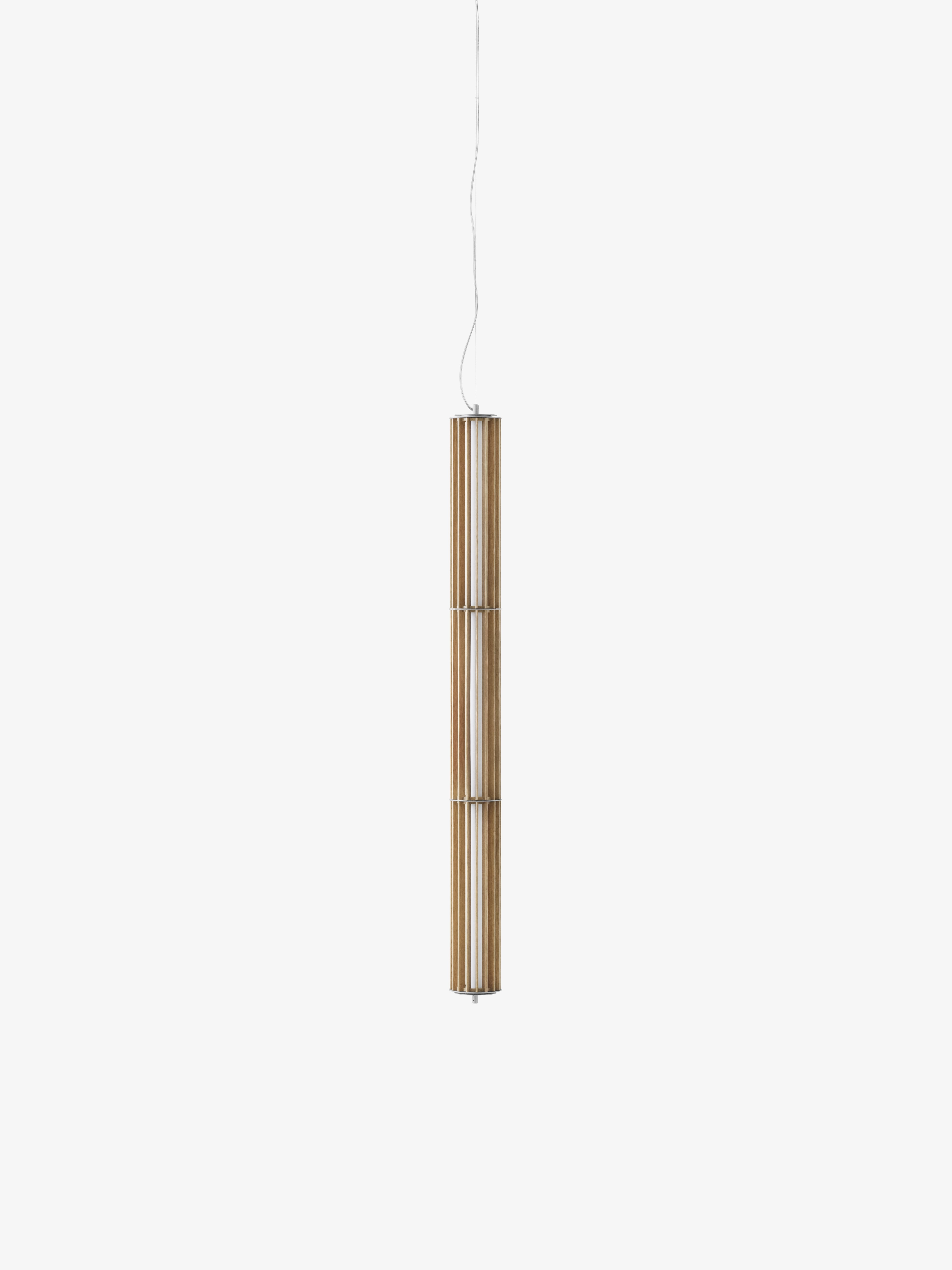 Lampa wisząca NUMBRA TY1 aluminium z drewnem dębowym