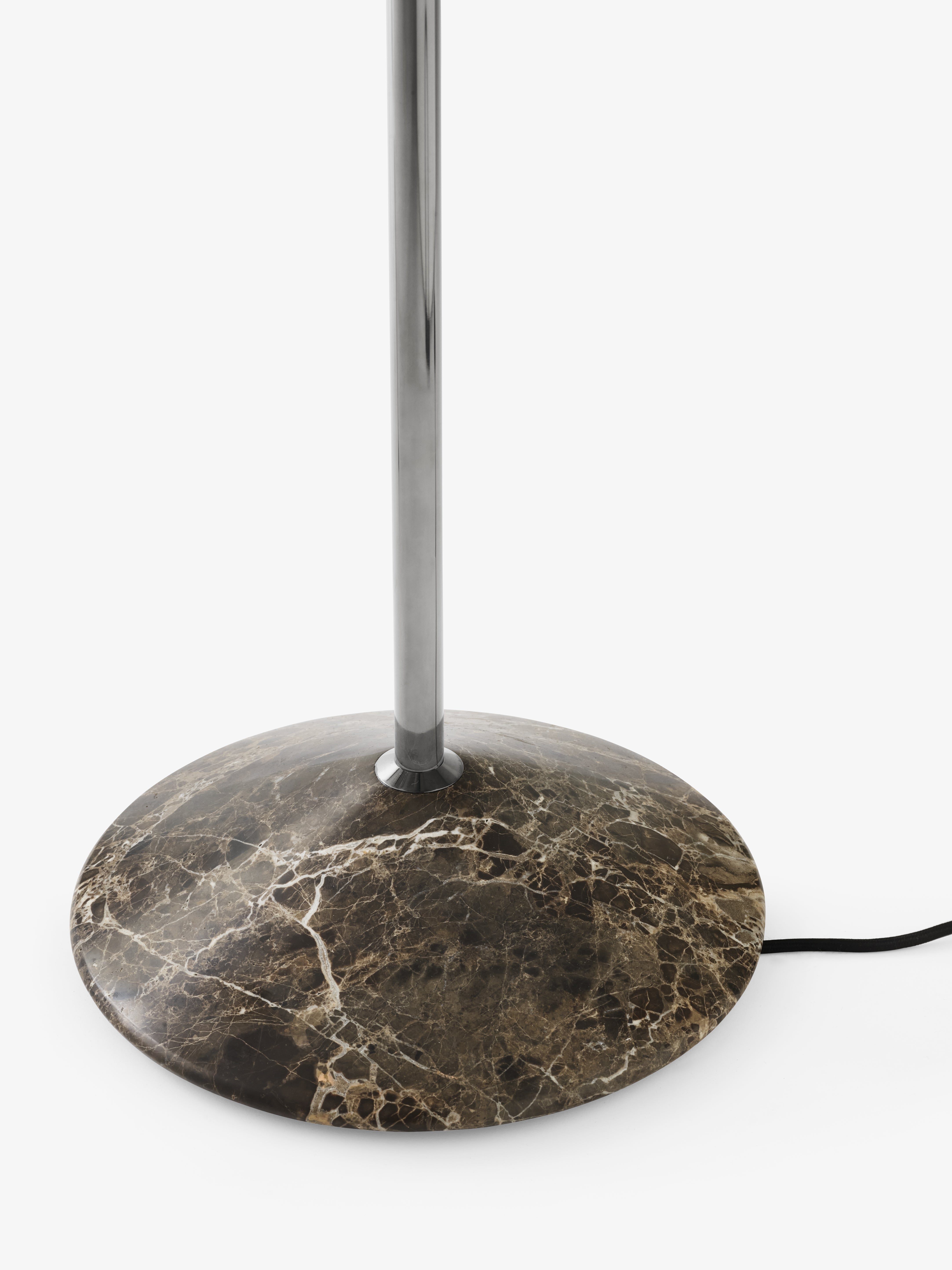 Lampa podłogowa GIO LN28 chromowany z brązową marmurową podstawą