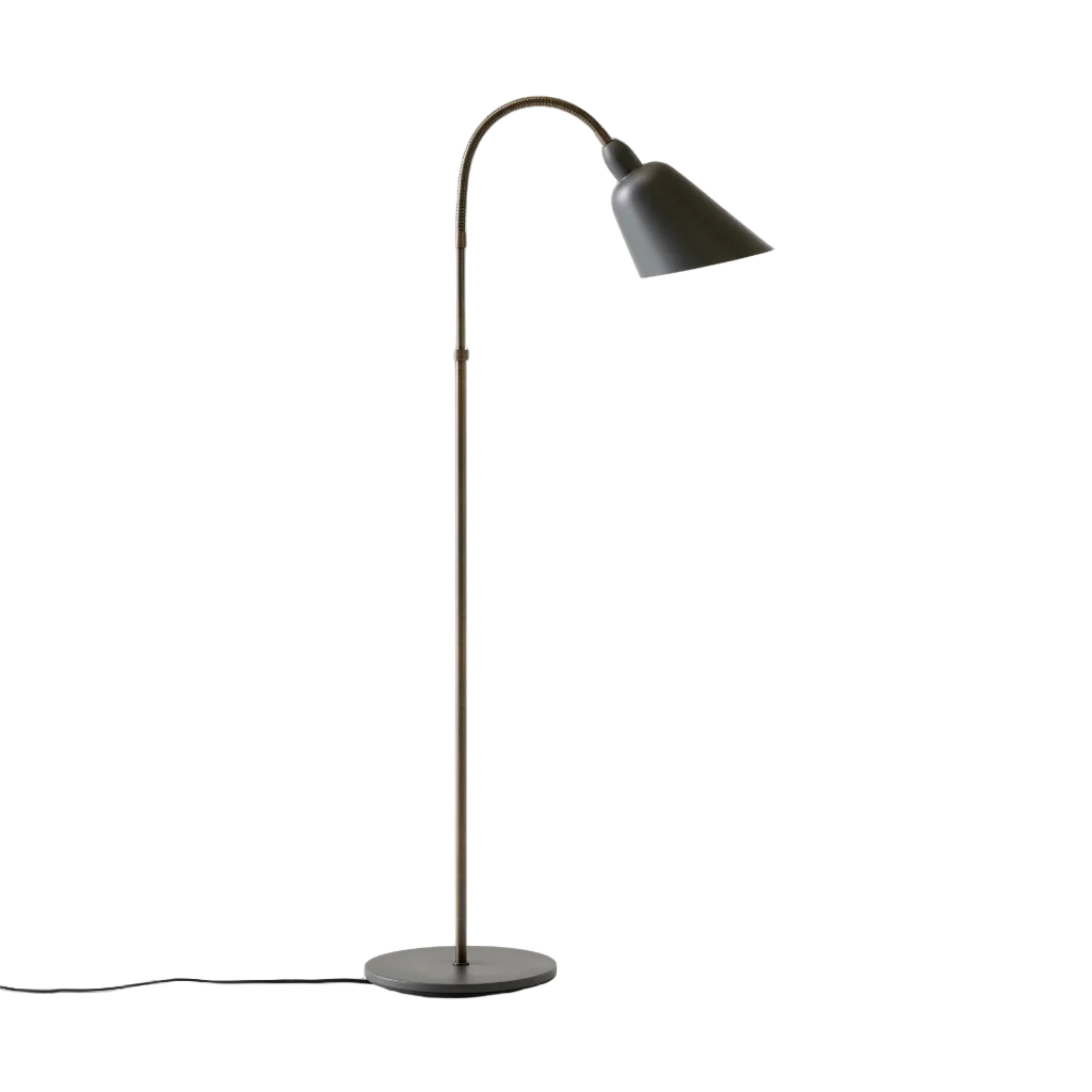 Lampa podłogowa BELLEVUE AJ7 grafitowy z brązowioną mosiężną podstawą