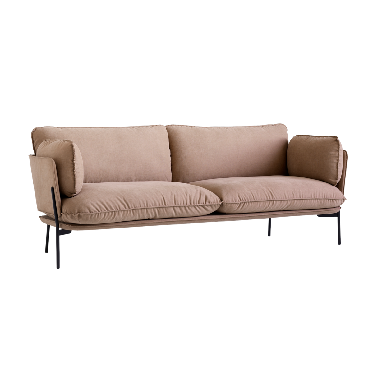 Sofa 3-osobowa CLOUD LN3.2 tapicerowana z czarną podstawą