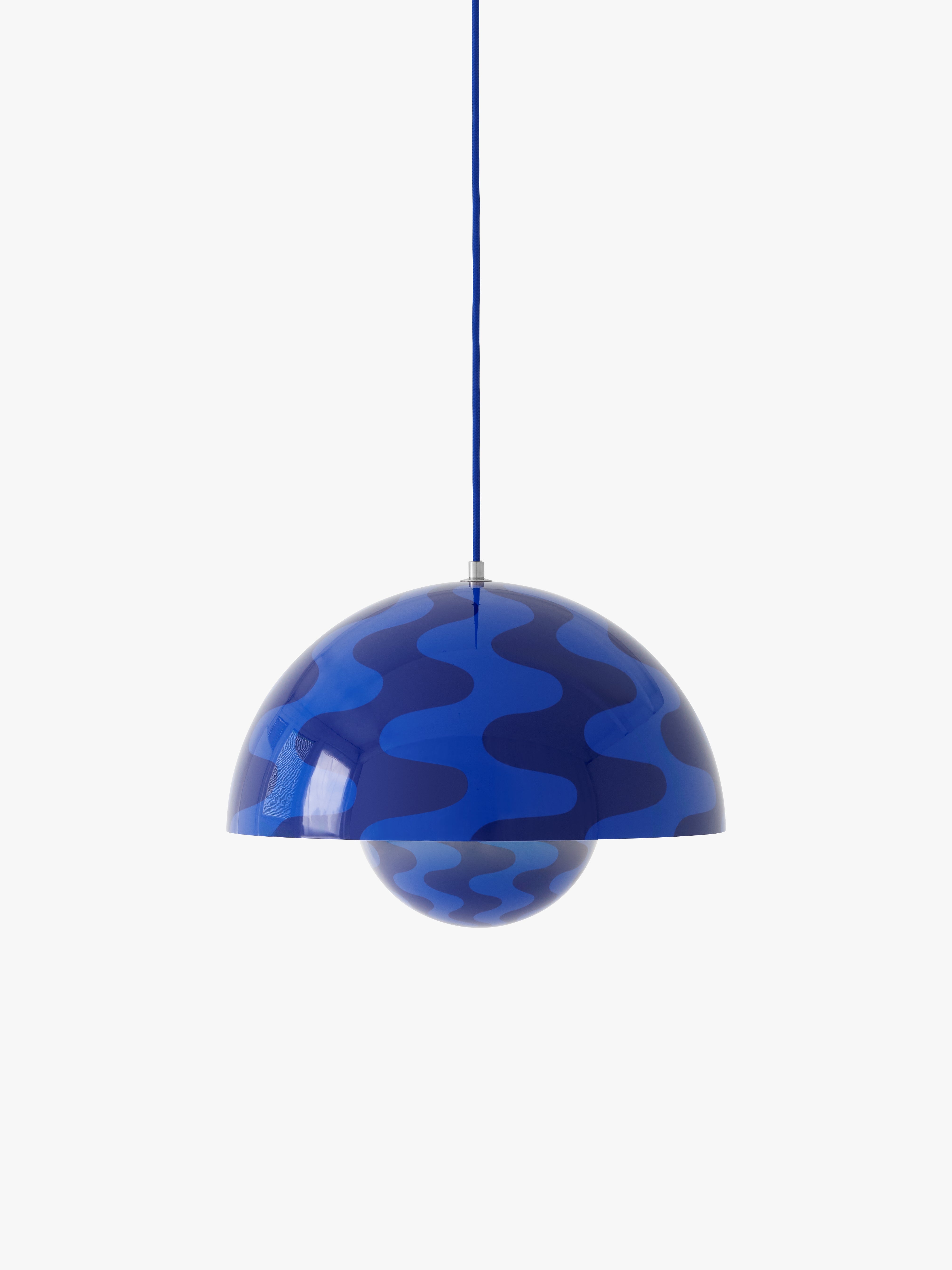 Lampa wisząca FLOWERPOT niebiesko-granatowy wzór