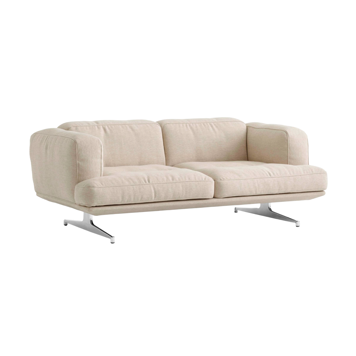 Sofa 2-osobowa INLAND AV22 tapicerowana z aluminiową podstawą