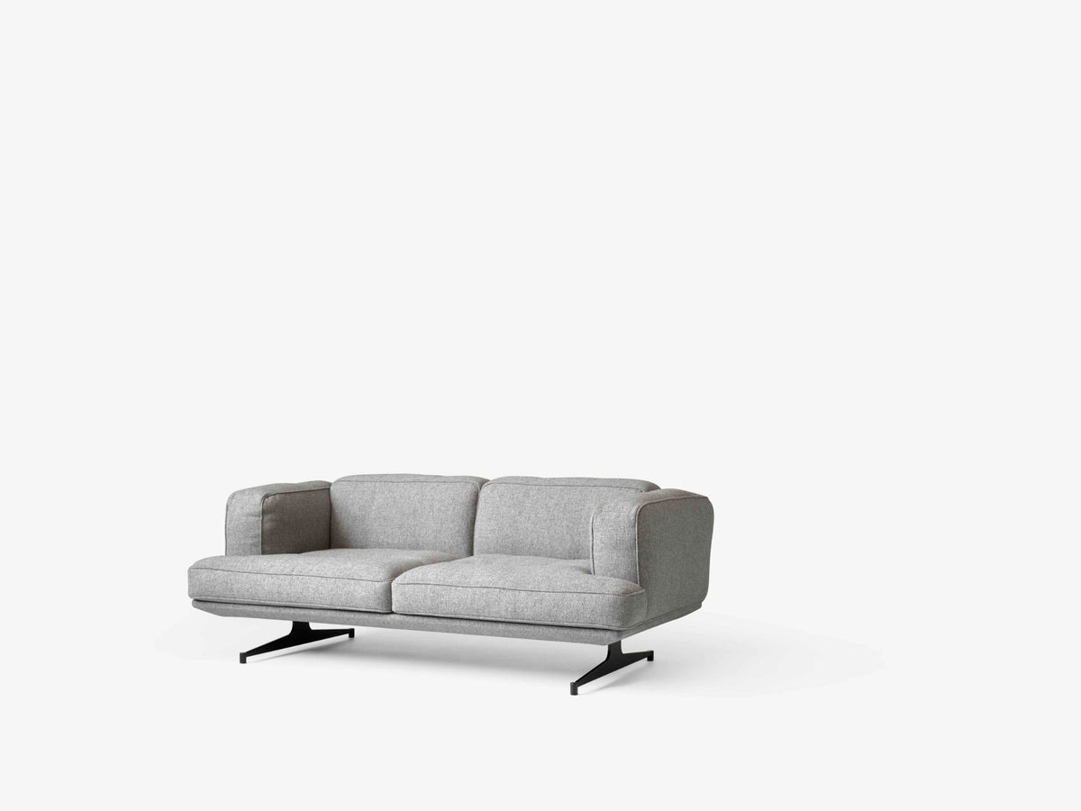 Sofa 2-osobowa INLAND AV22 tapicerowana z czarną podstawą