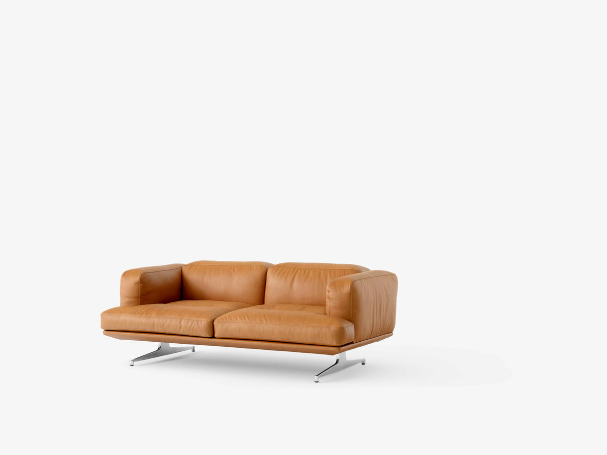 Sofa 2-osobowa INLAND AV22 tapicerowana z aluminiową podstawą