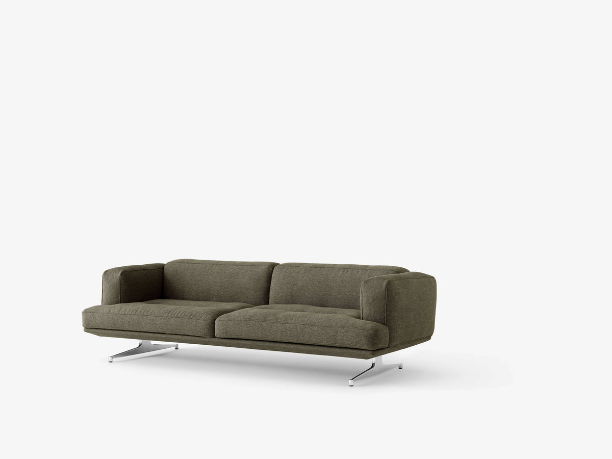 Sofa 3-osobowa INLAND AV23 tapicerowana z aluminiową podstawą