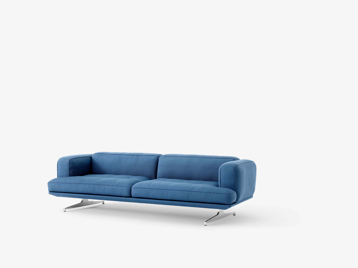 Sofa 3-osobowa INLAND AV23 tapicerowana z aluminiową podstawą