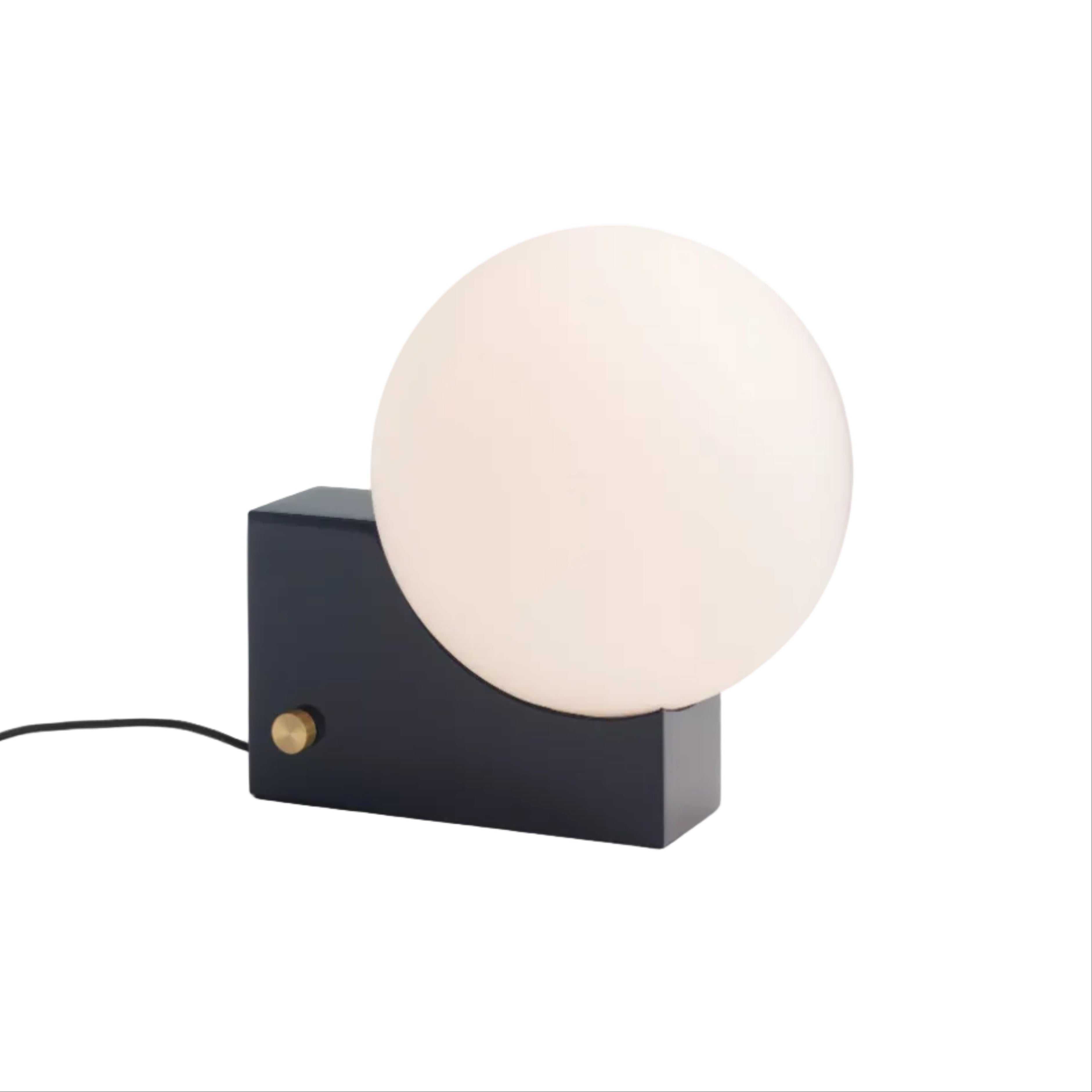 Lampa stołowa JOURNEY SH1 mleczny klosz z ciemnoniebieską podstawą