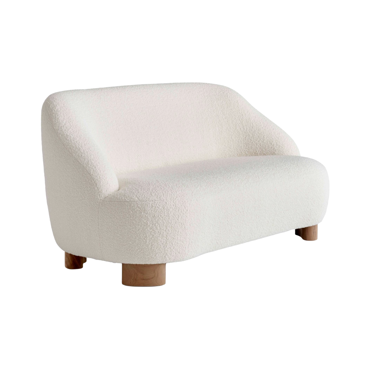 Sofa 2-osobowa MARGAS LC3 tapicerowana z dębową podstawą