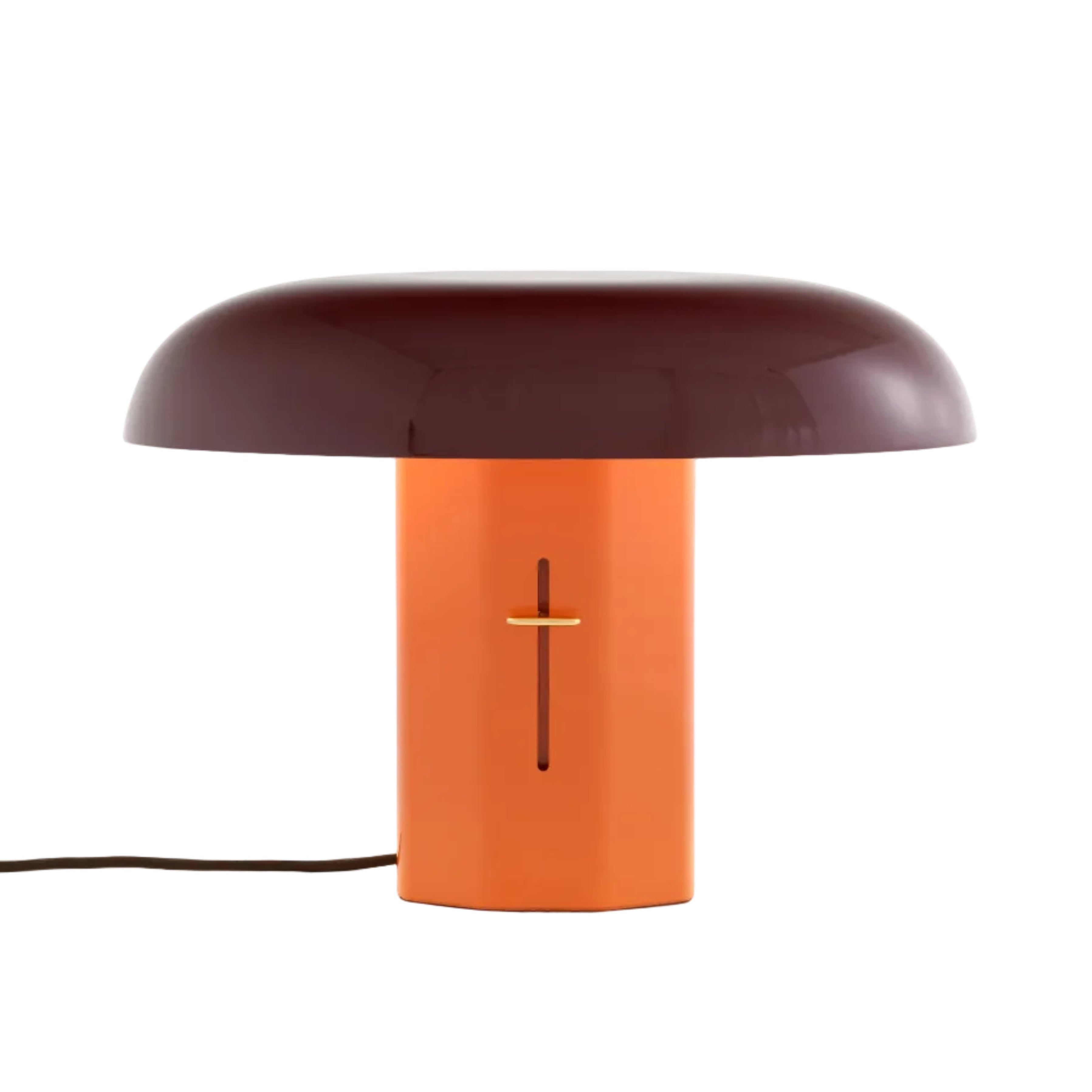 Lampa stołowa MONTERA JH42 rubinowy klosz z bursztynową podstawą