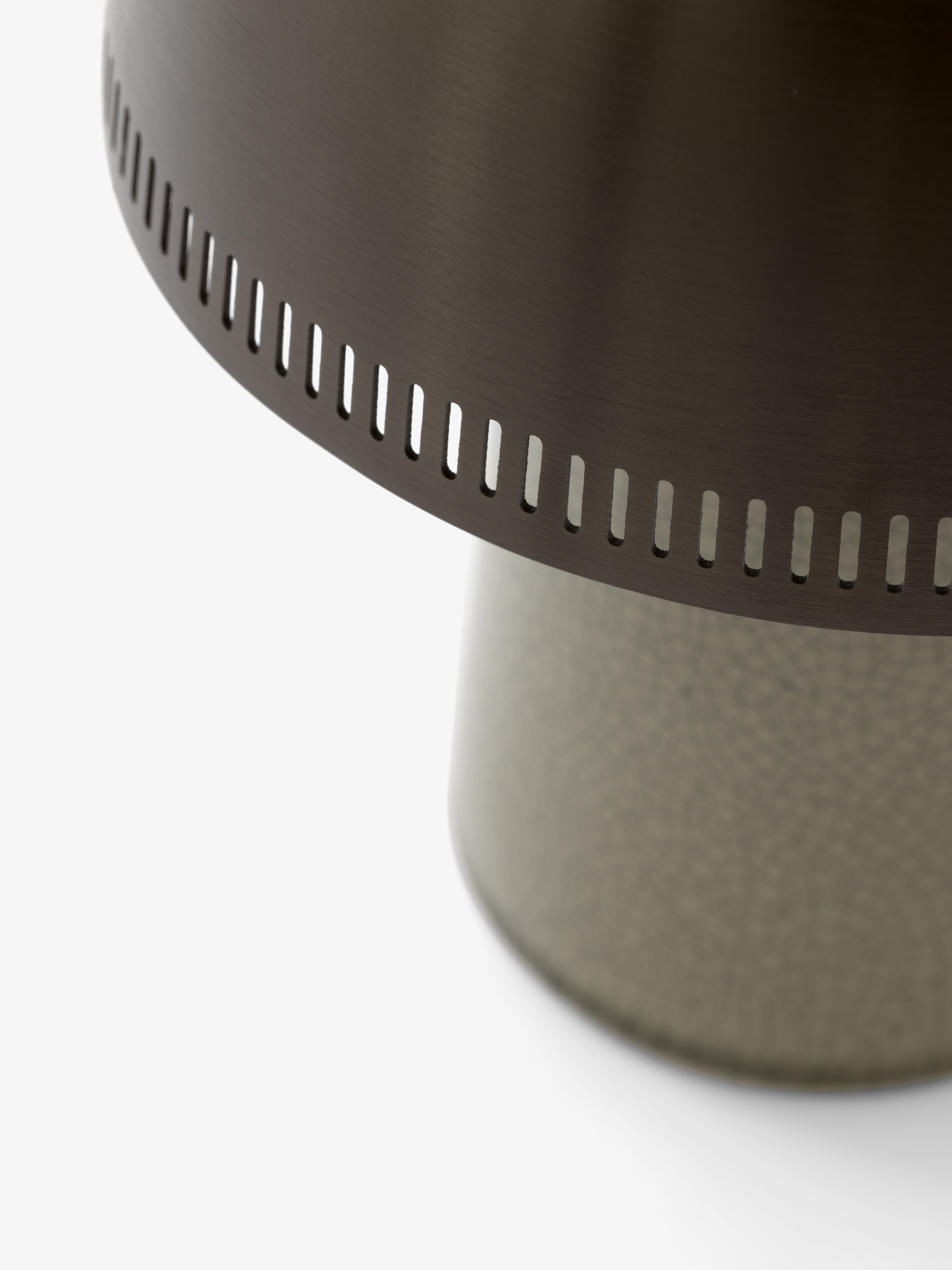 Lampa przenośna RAKU SH8 brązowy klosz z beżową podstawą