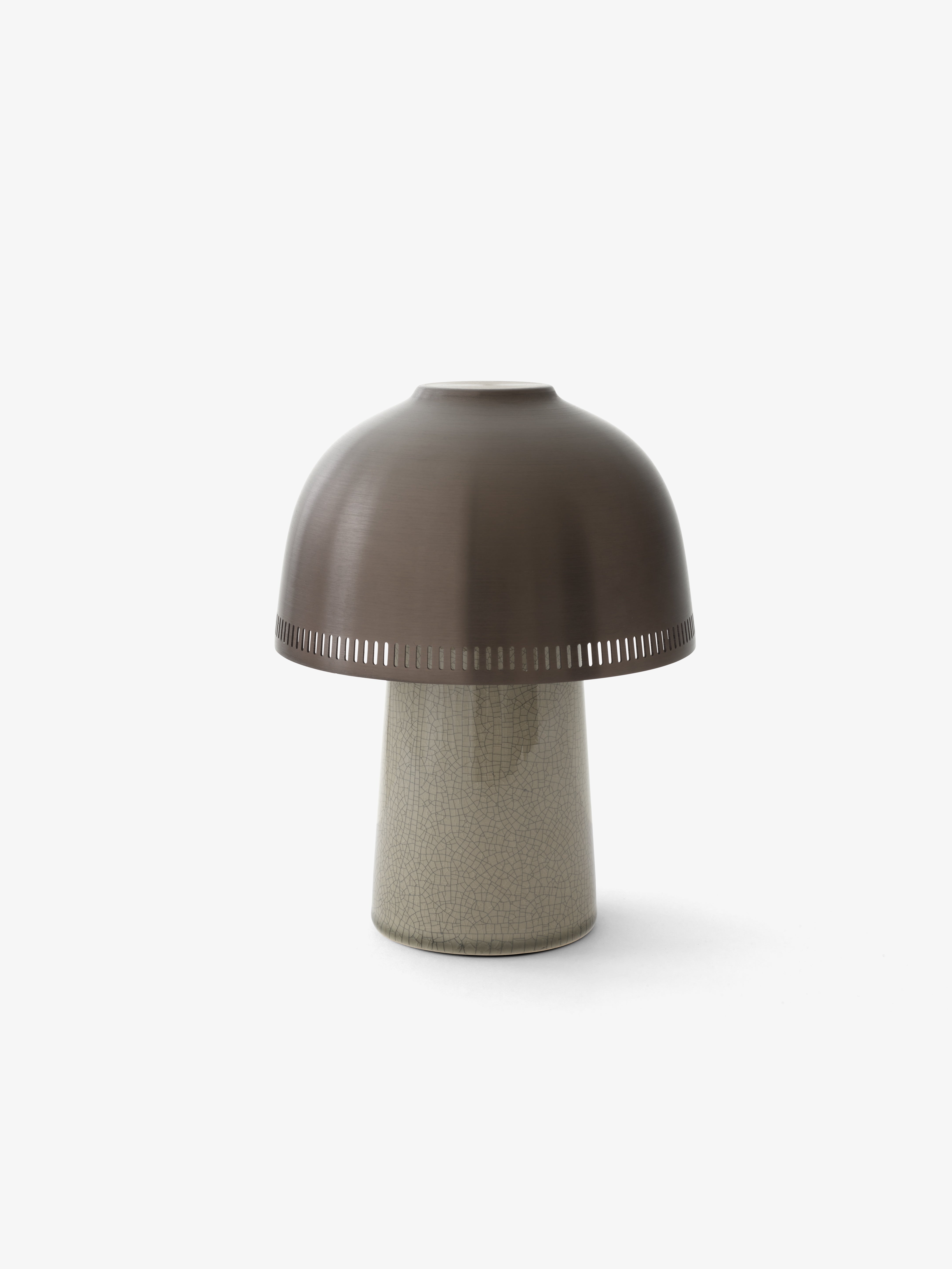 Lampa przenośna RAKU SH8 brązowy klosz z beżową podstawą