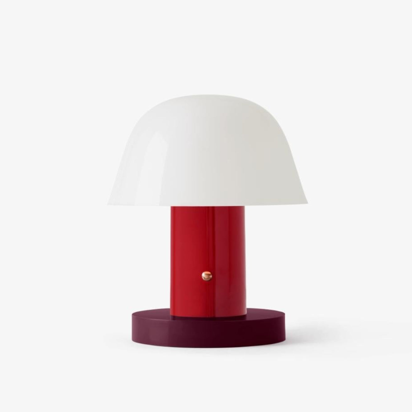 Lampa przenośna SETAGO JH27 kremowy klosz z ciemnoczerwoną podstawą