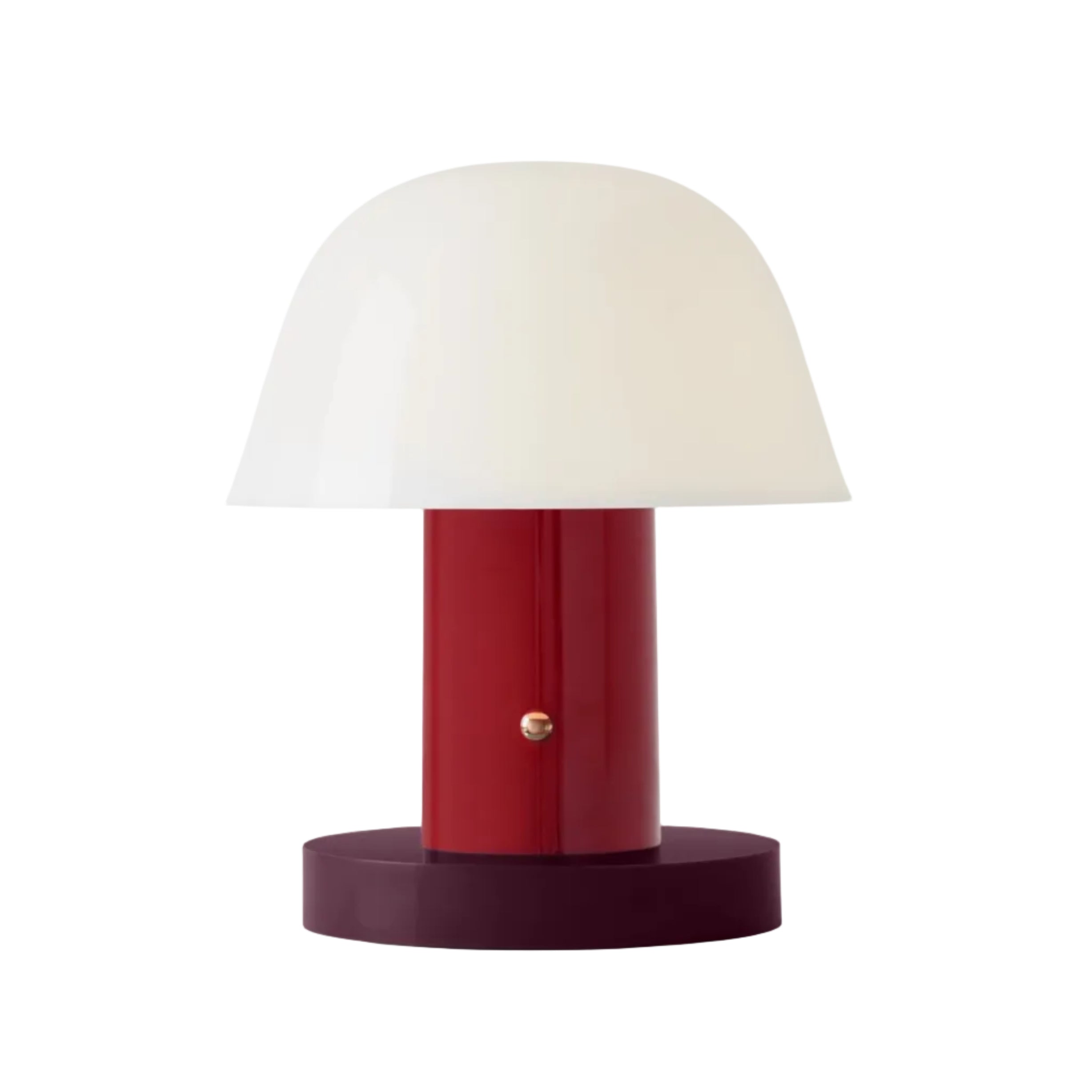 Lampa przenośna SETAGO JH27 kremowy klosz z ciemnoczerwoną podstawą
